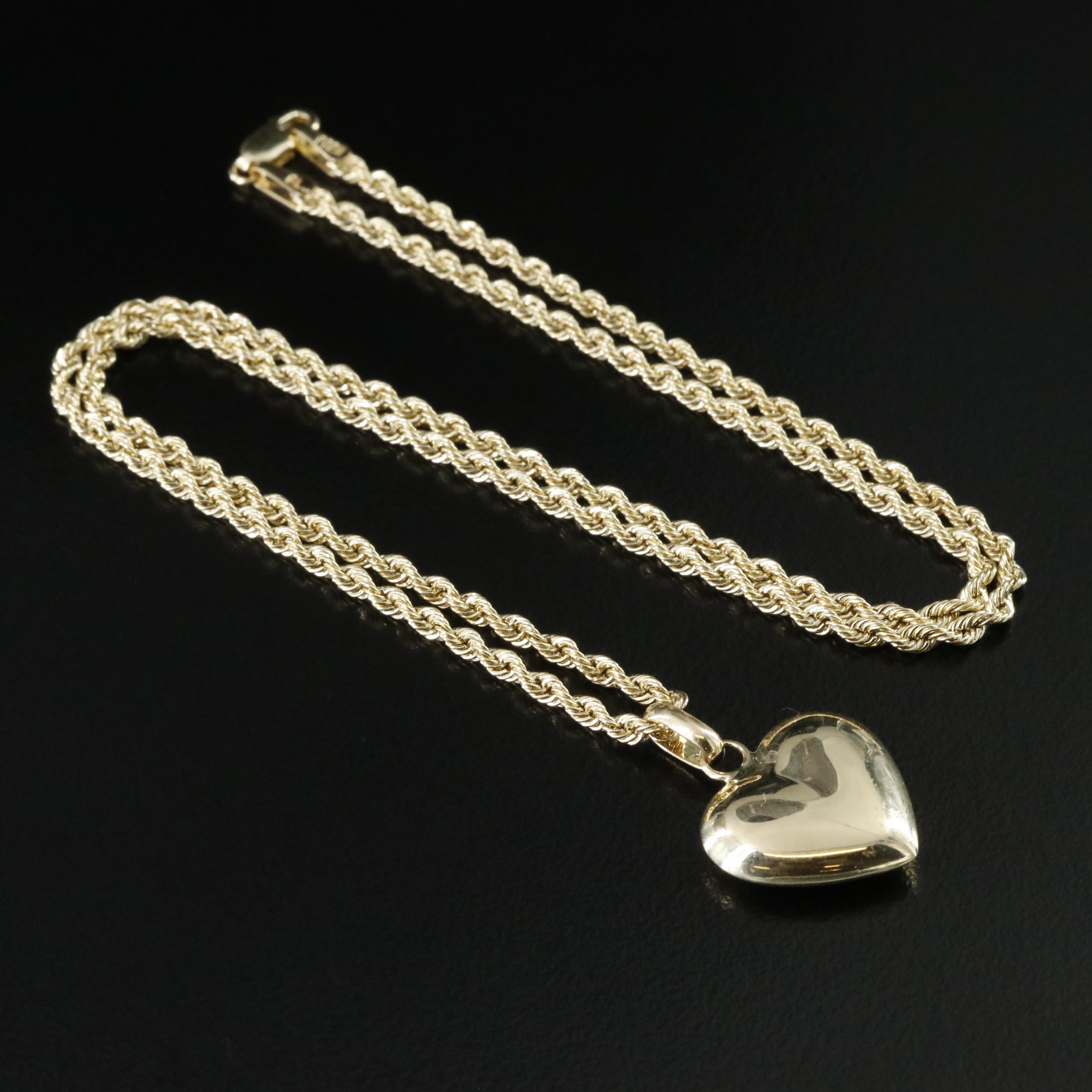 10K Heart Pendant Necklace
