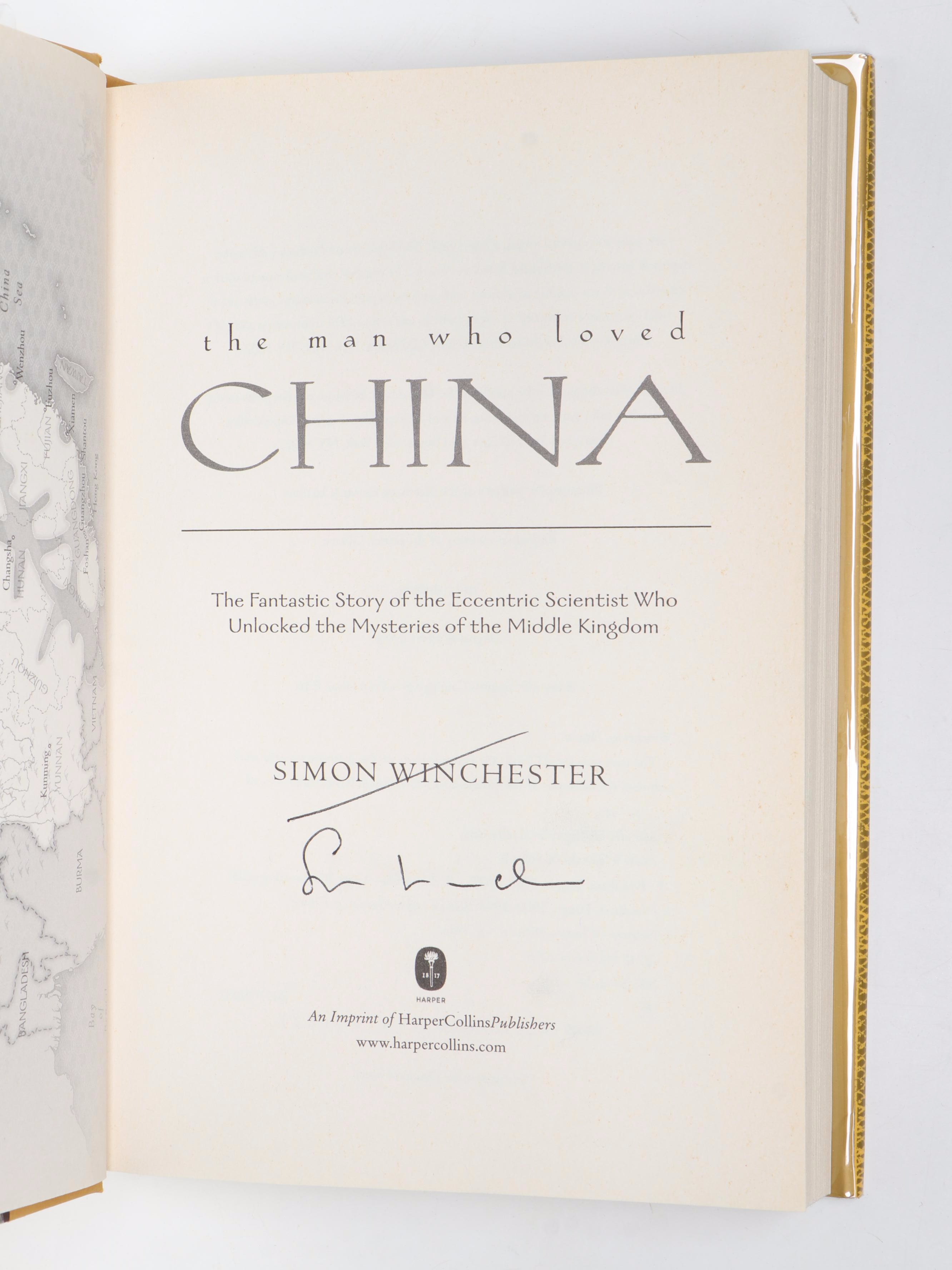 Signed First Edition "The Man Who Loved China" and More by Simon Winchester