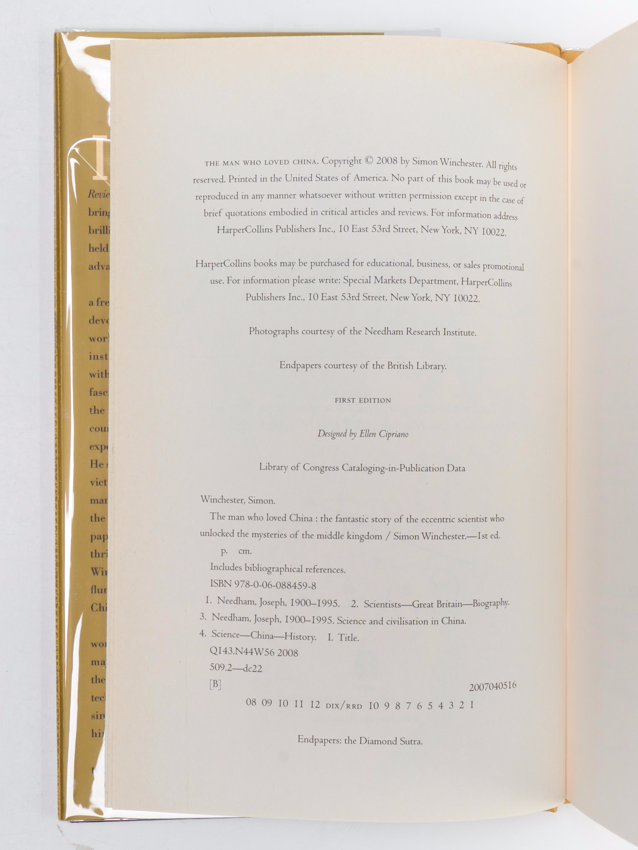 Signed First Edition "The Man Who Loved China" and More by Simon Winchester