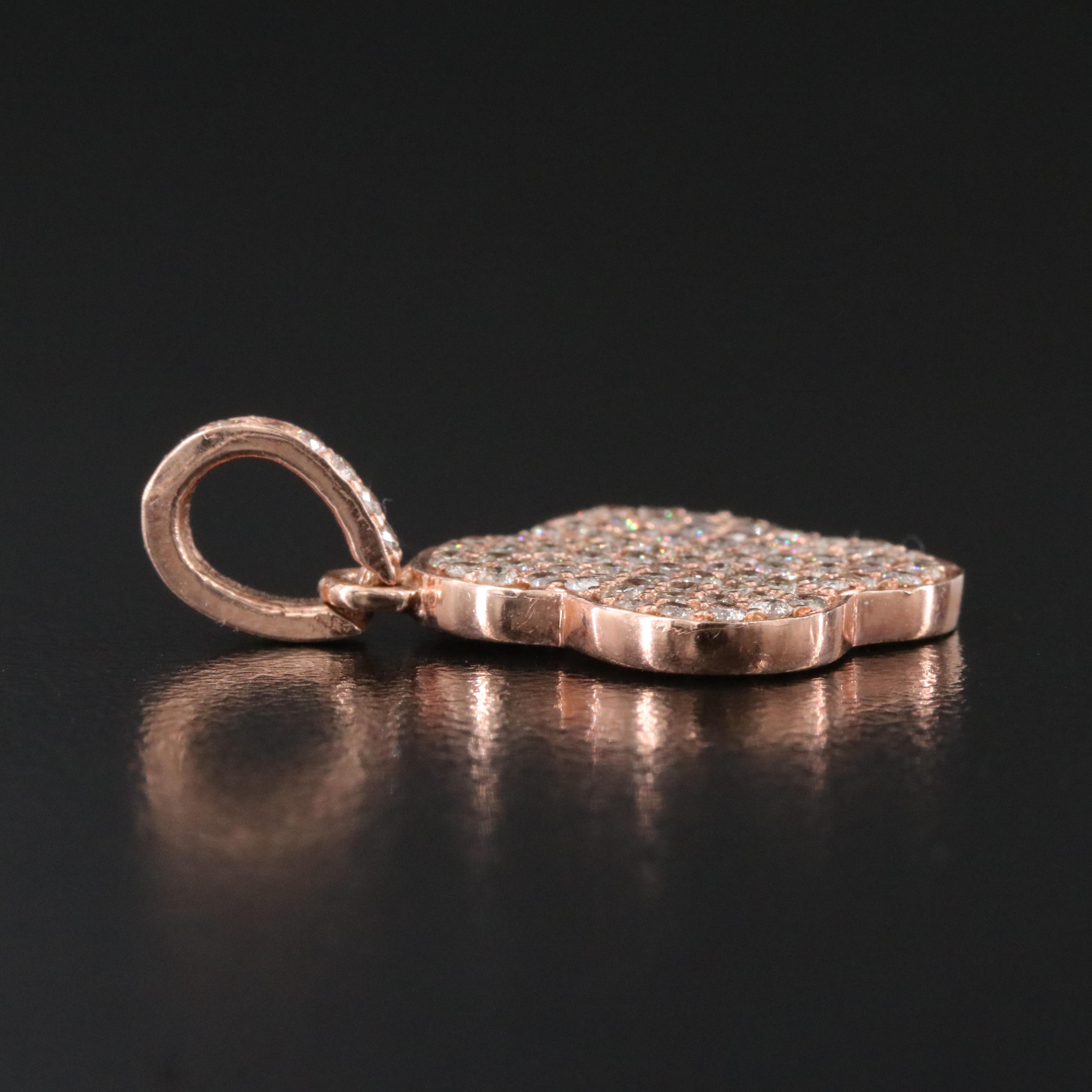 14K Rose Gold 0.82 CTW Diamond Quatrafoil Pendant
