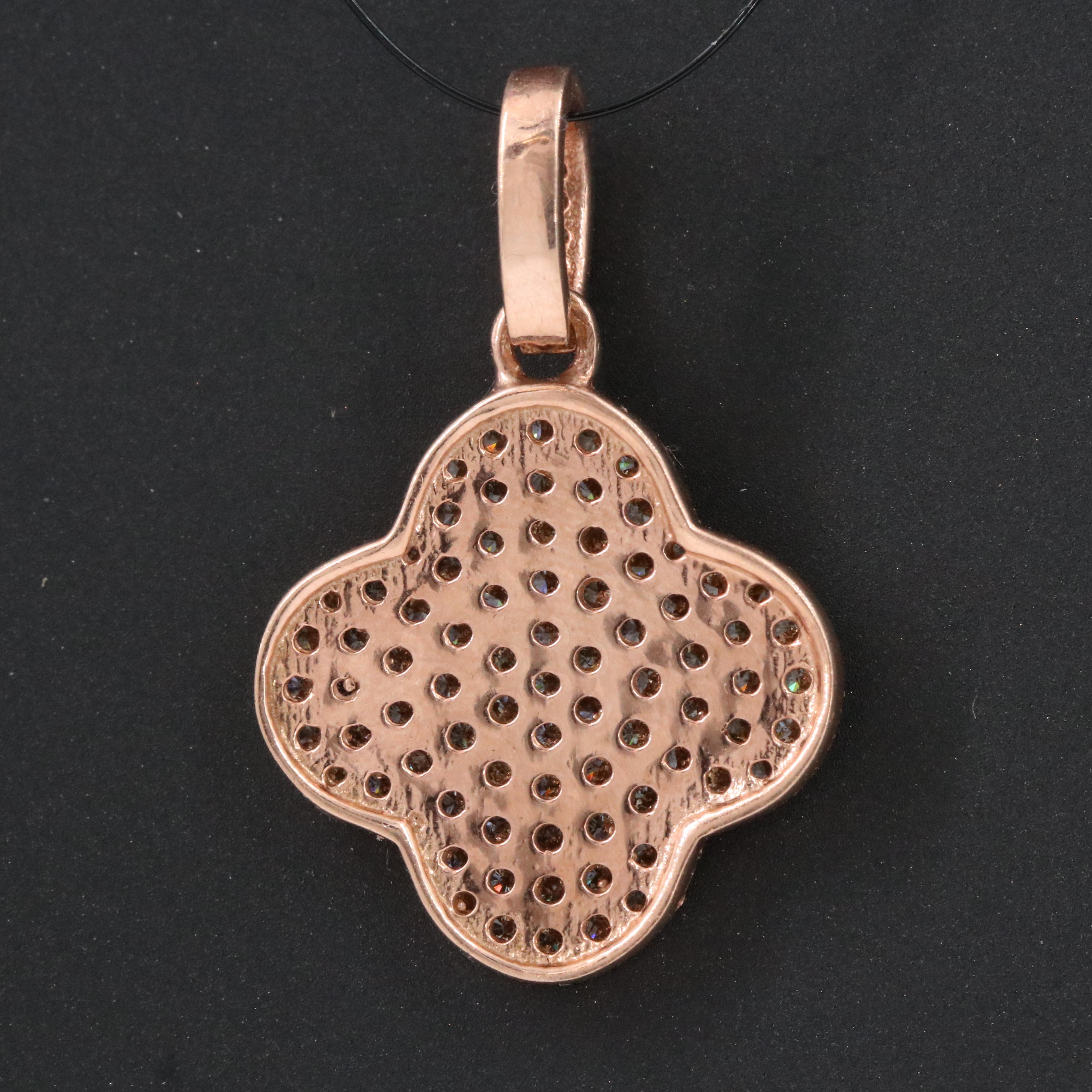 14K Rose Gold 0.82 CTW Diamond Quatrafoil Pendant