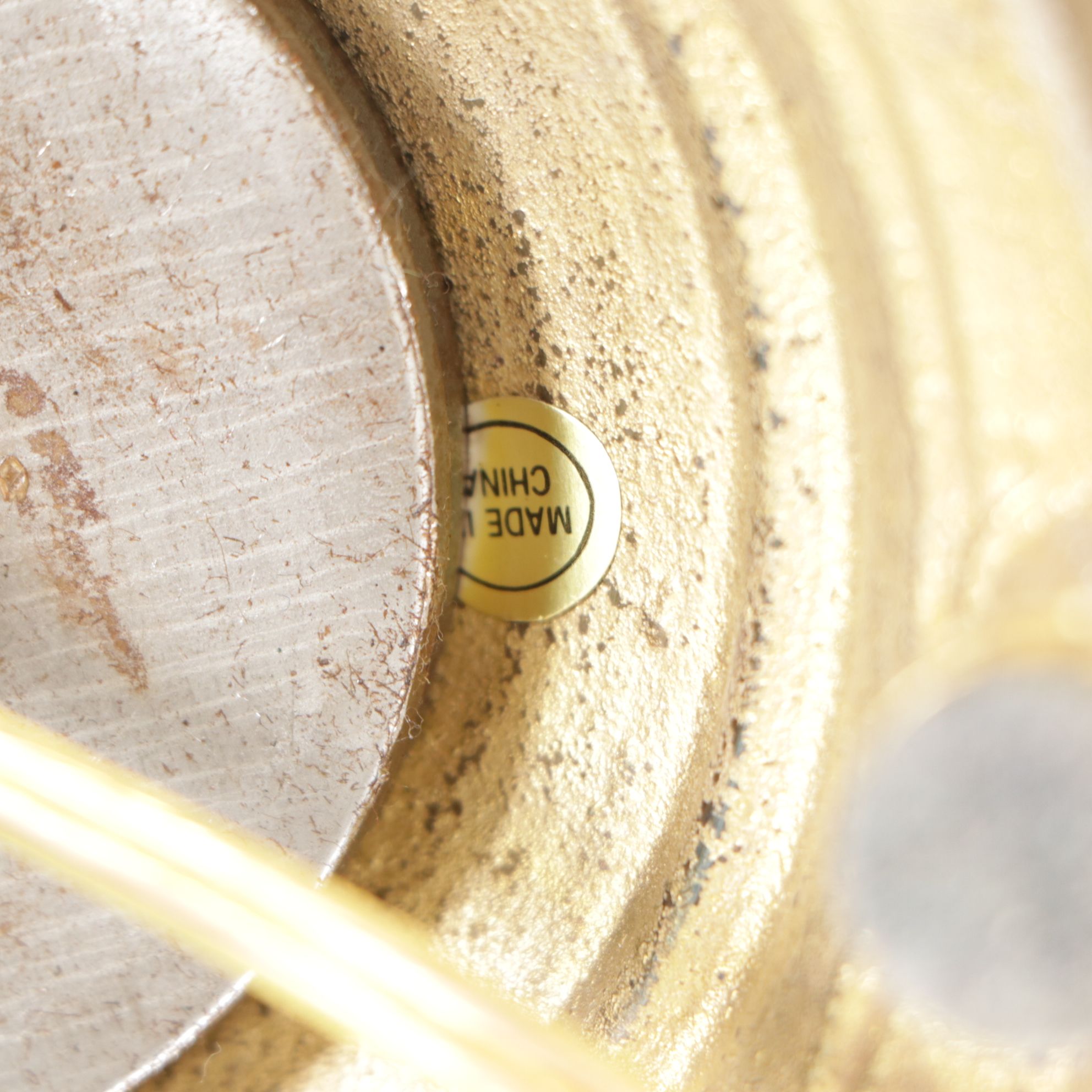 Brass Candlestick Table Lamp with Hand-Painted Floral Finial