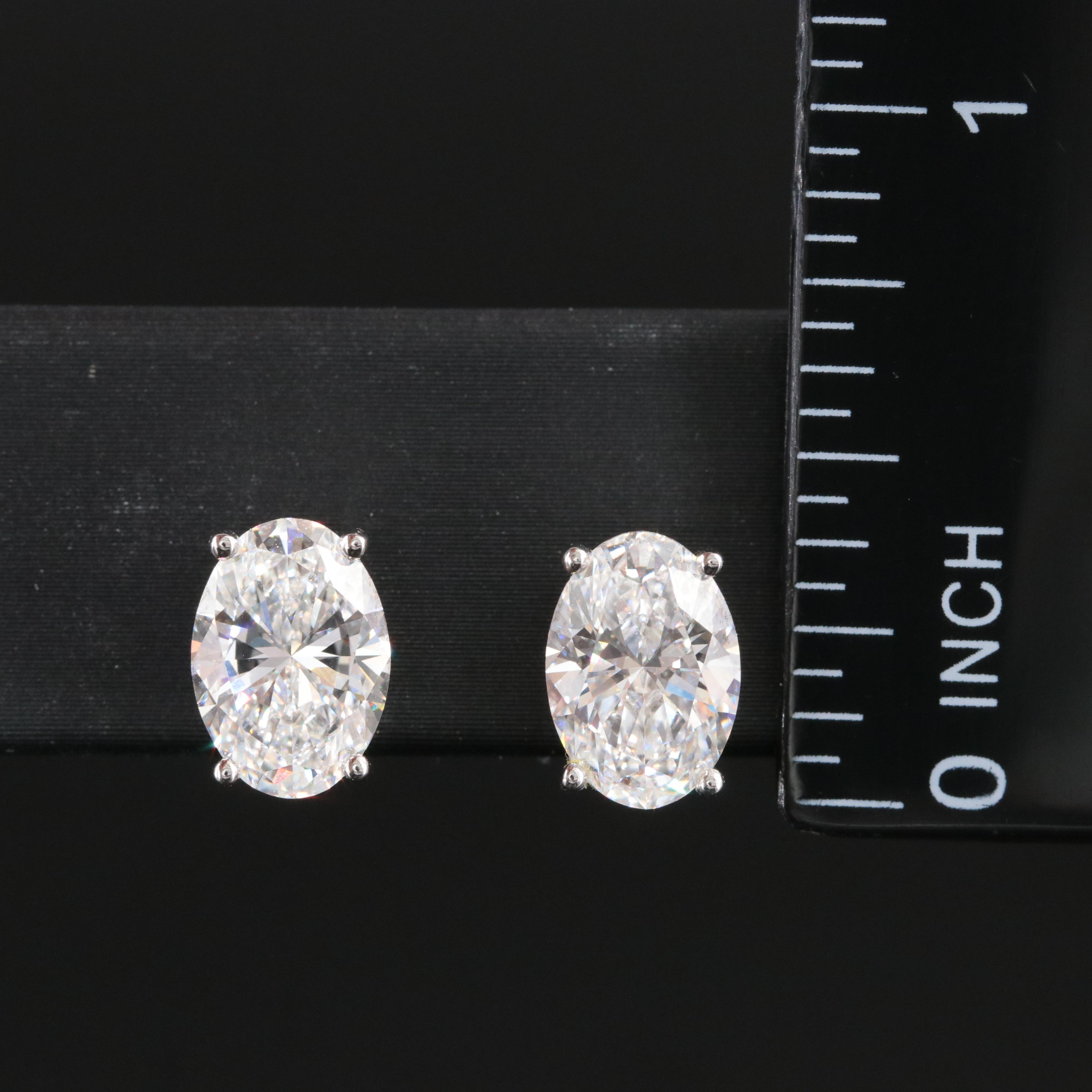 Platinum 4.14 CTW Lab Grown Diamond Stud Earrings with IGI Reports