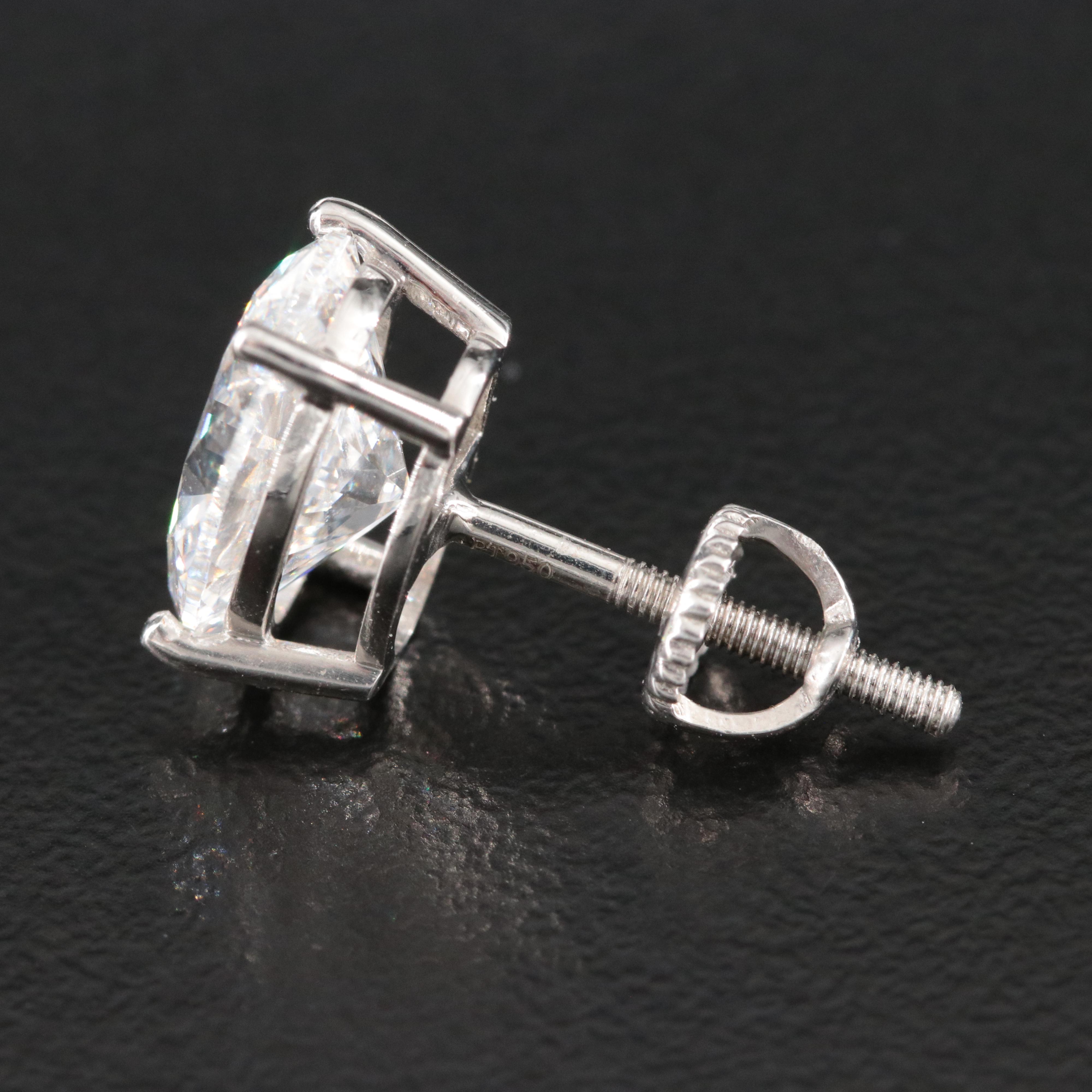 Platinum 4.14 CTW Lab Grown Diamond Stud Earrings with IGI Reports