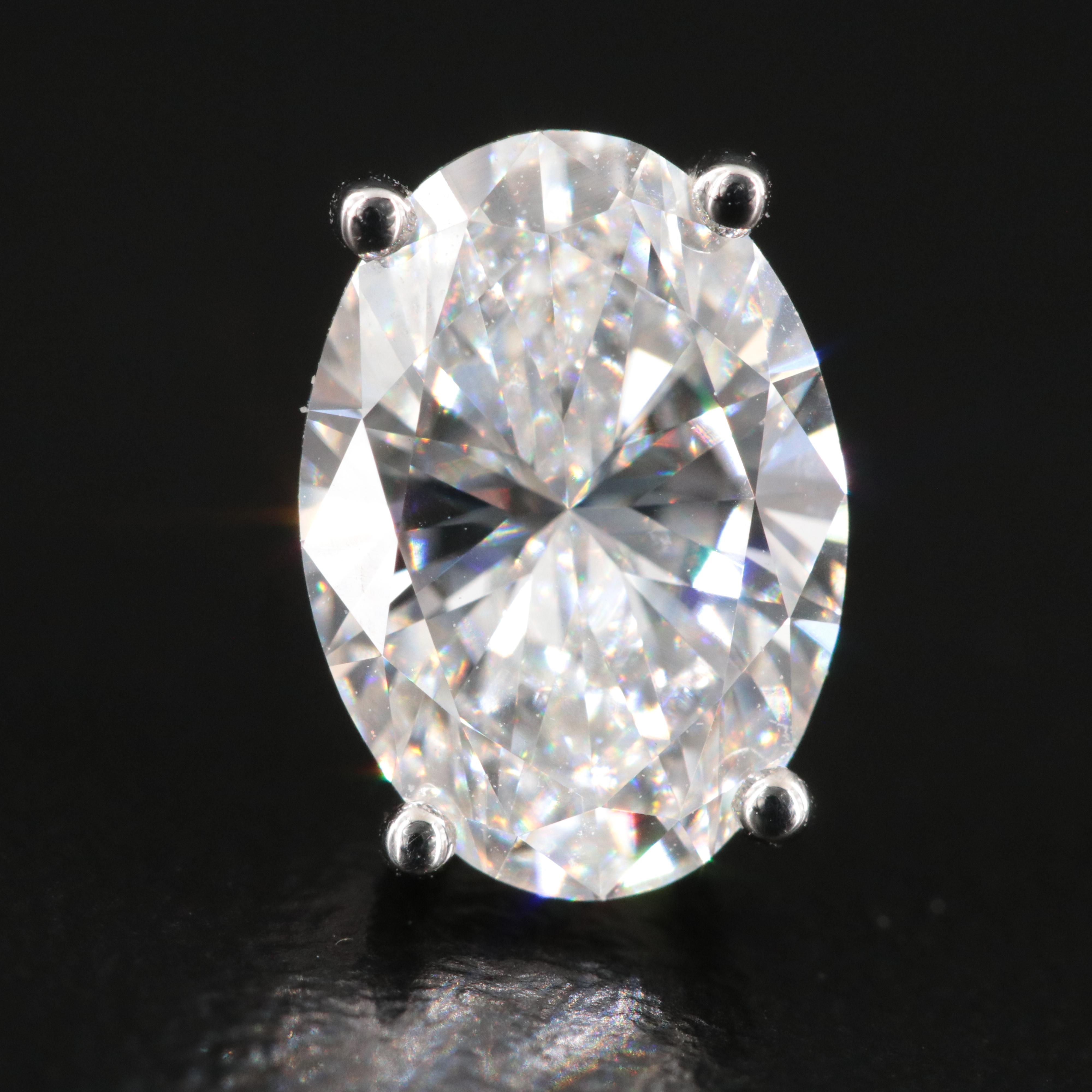 Platinum 4.14 CTW Lab Grown Diamond Stud Earrings with IGI Reports