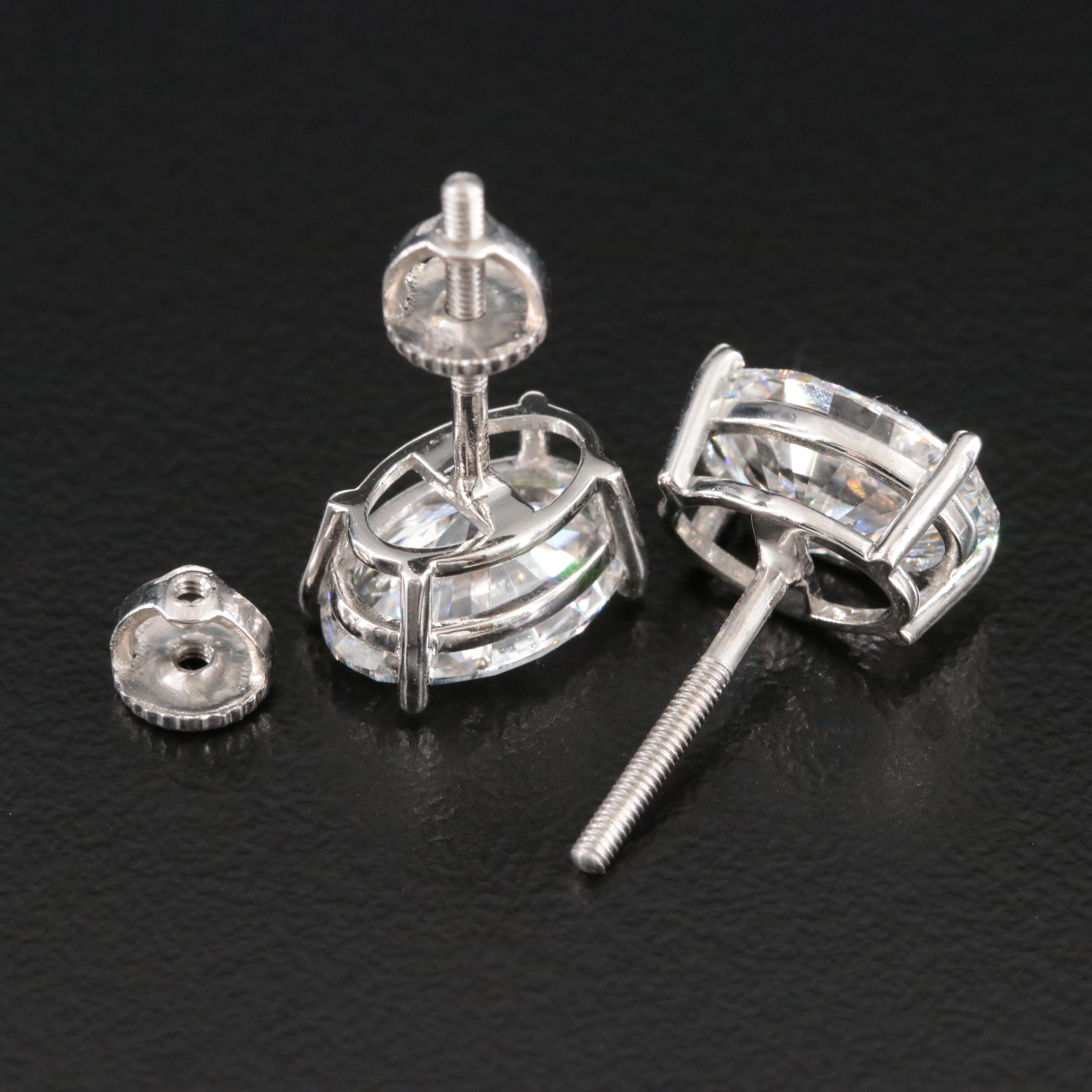 Platinum 4.14 CTW Lab Grown Diamond Stud Earrings with IGI Reports