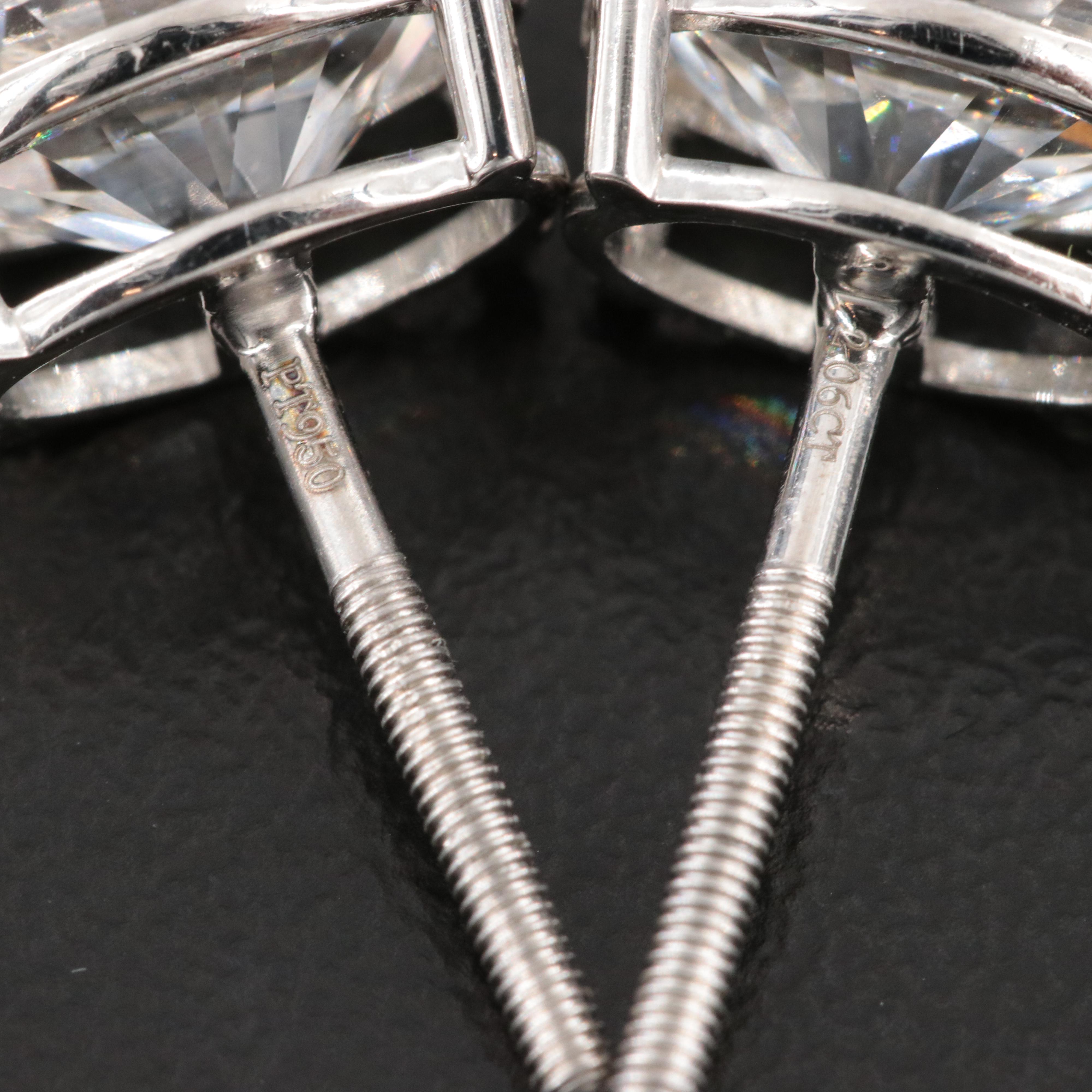 Platinum 4.14 CTW Lab Grown Diamond Stud Earrings with IGI Reports