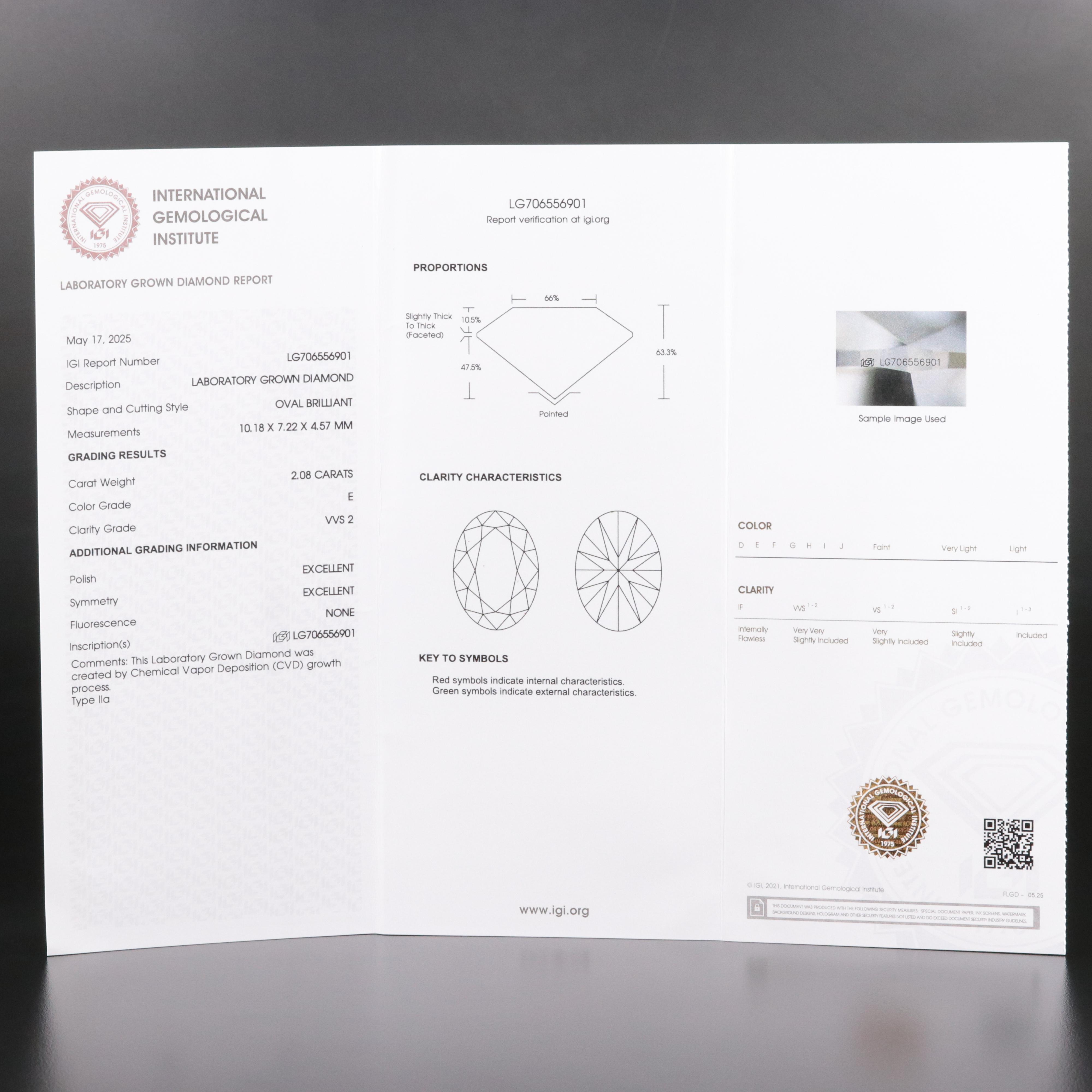 Platinum 4.14 CTW Lab Grown Diamond Stud Earrings with IGI Reports