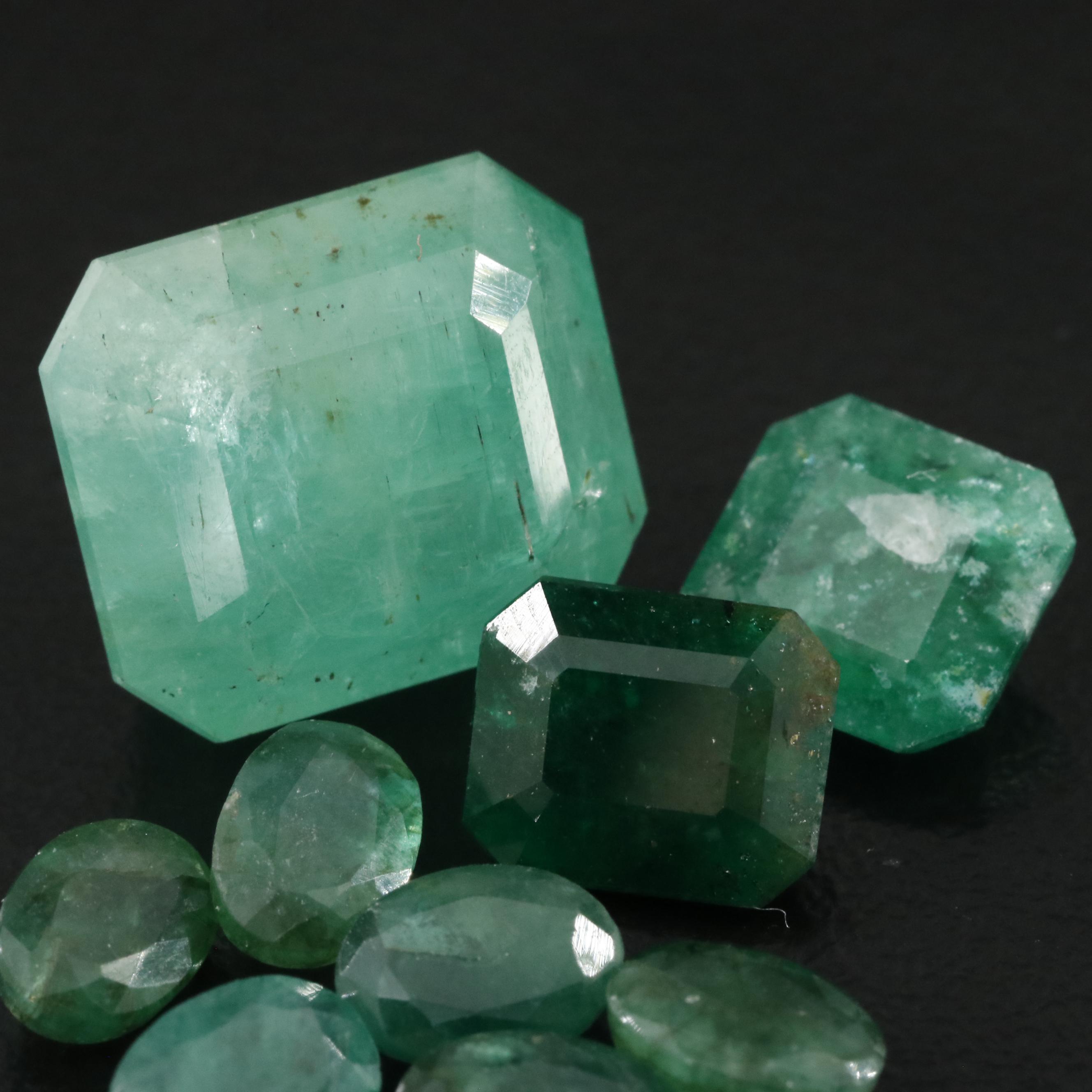 Loose 22.80 CTW Assorted Emerald Lot