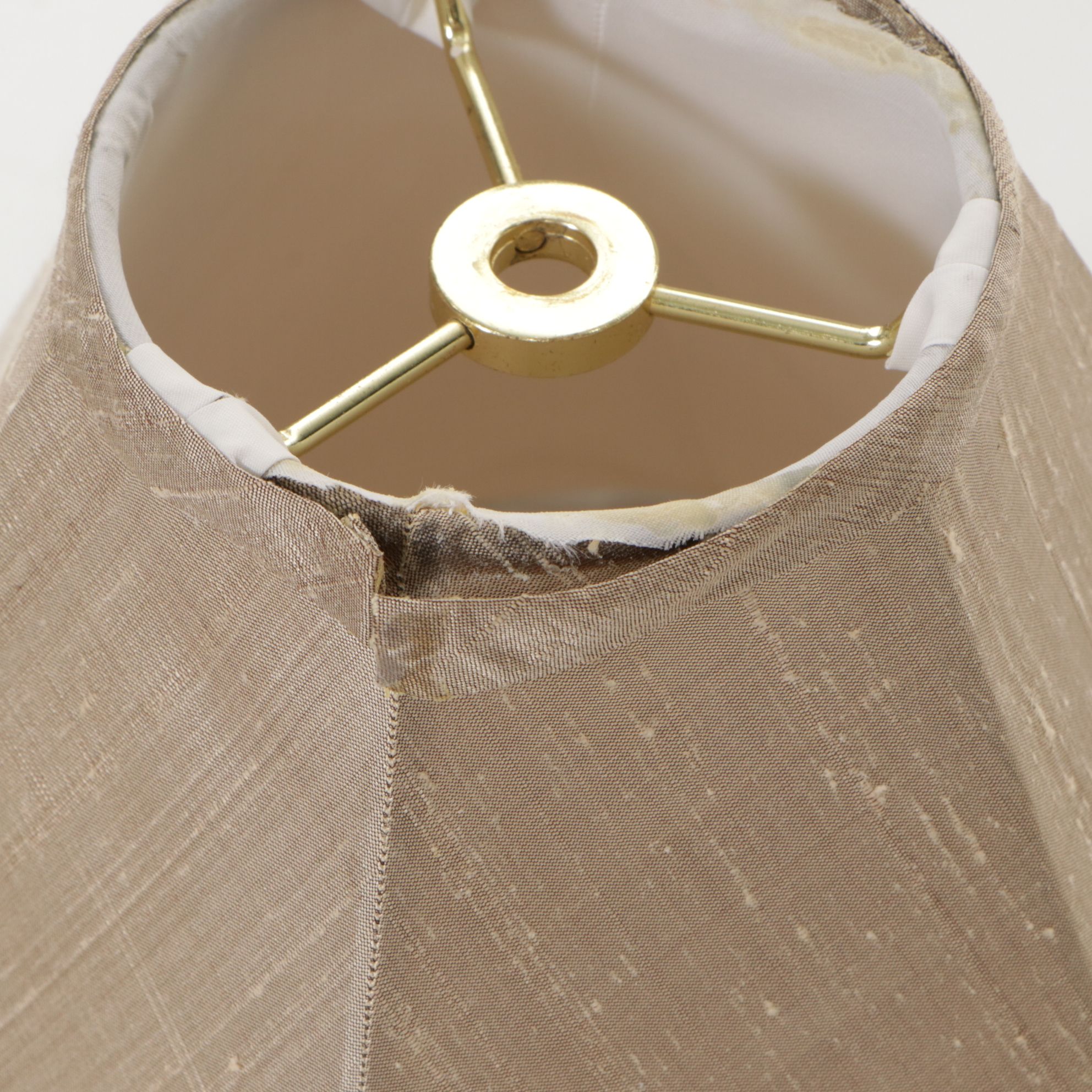 Brass Candlestick Table Lamp with Hand-Painted Floral Finial