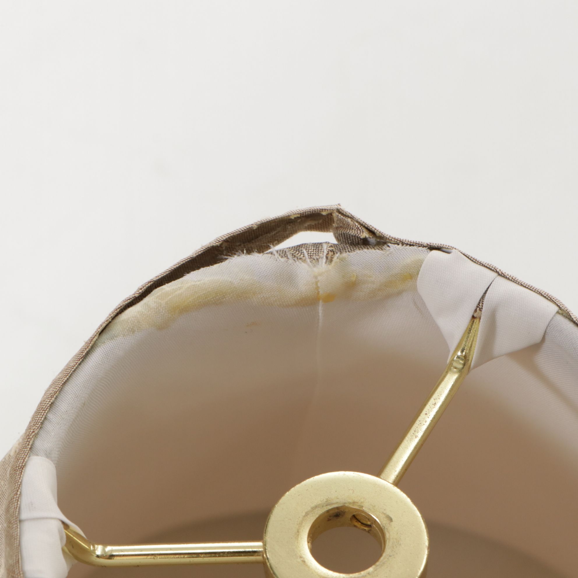 Brass Candlestick Table Lamp with Hand-Painted Floral Finial