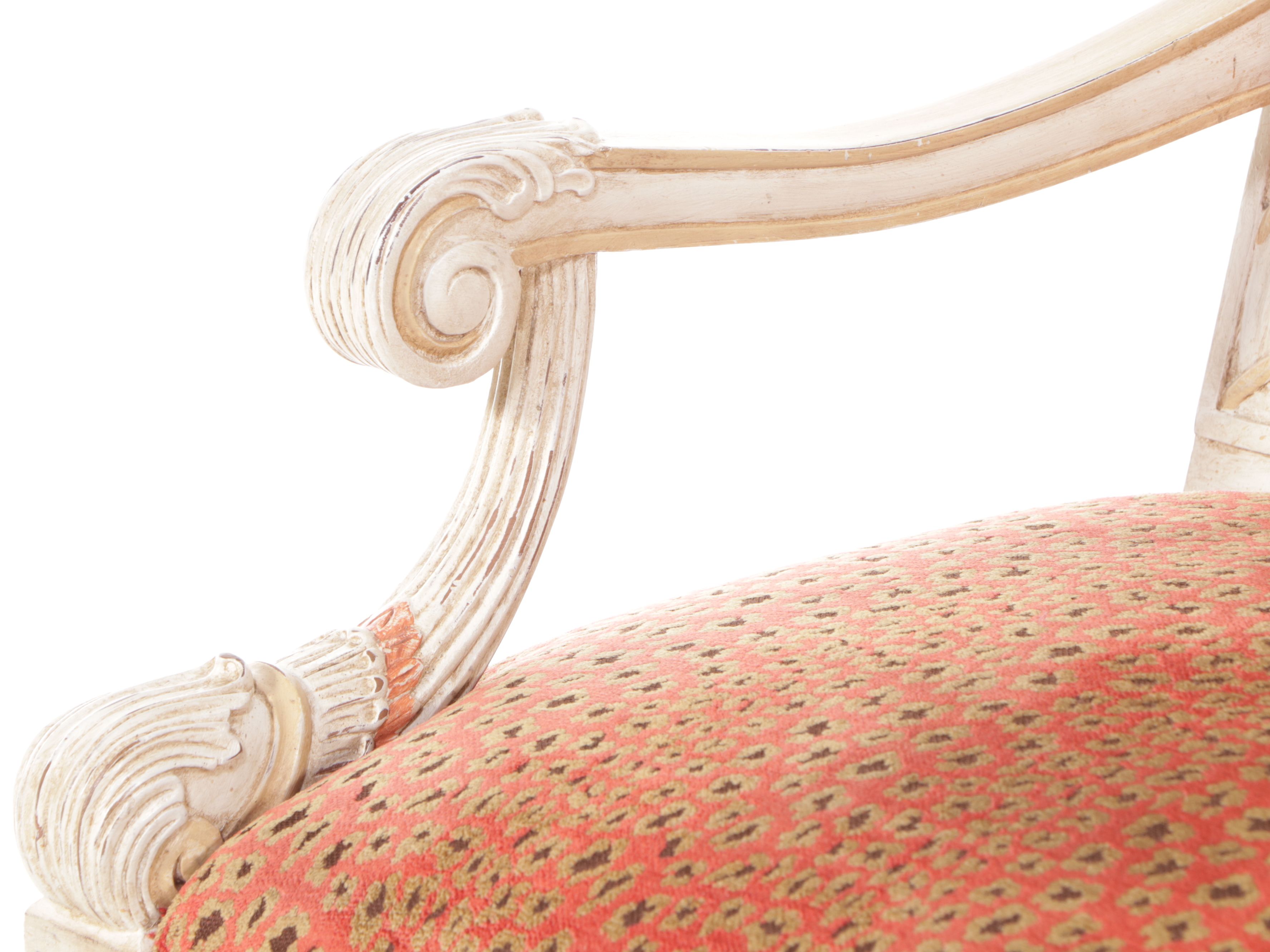 Set of Four Neoclassical Style Paint-Decorated Wood Barstools