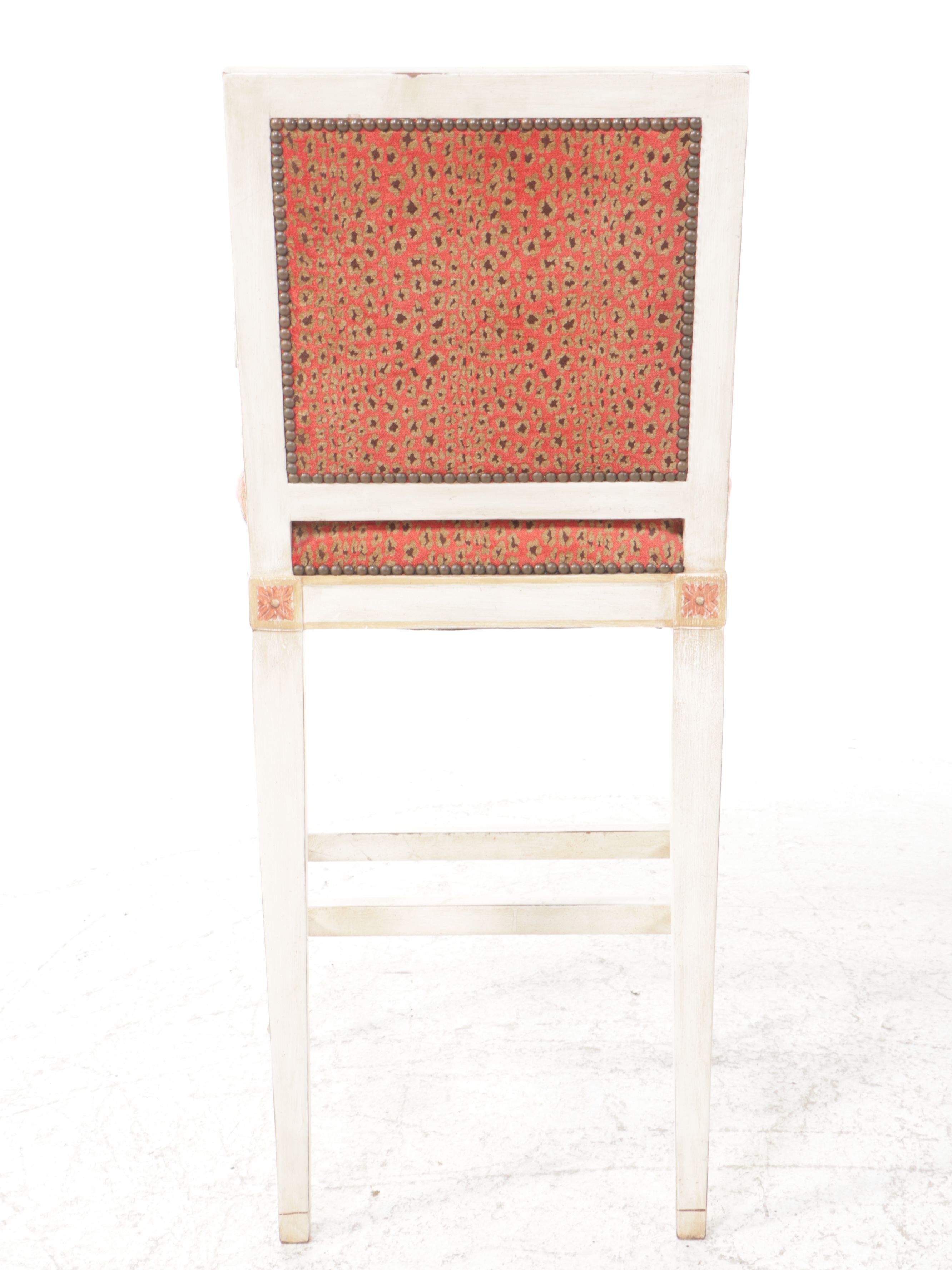 Set of Four Neoclassical Style Paint-Decorated Wood Barstools