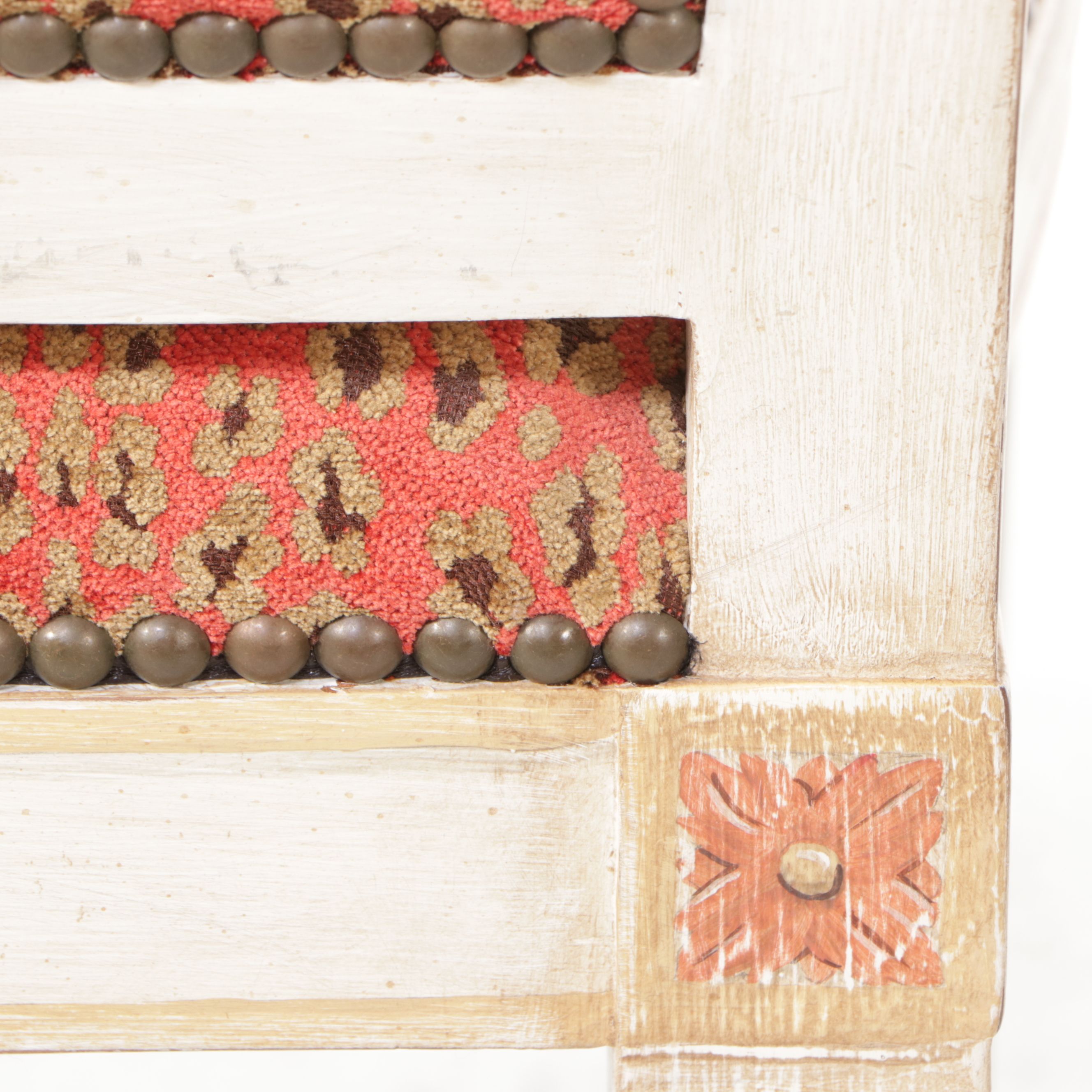 Set of Four Neoclassical Style Paint-Decorated Wood Barstools