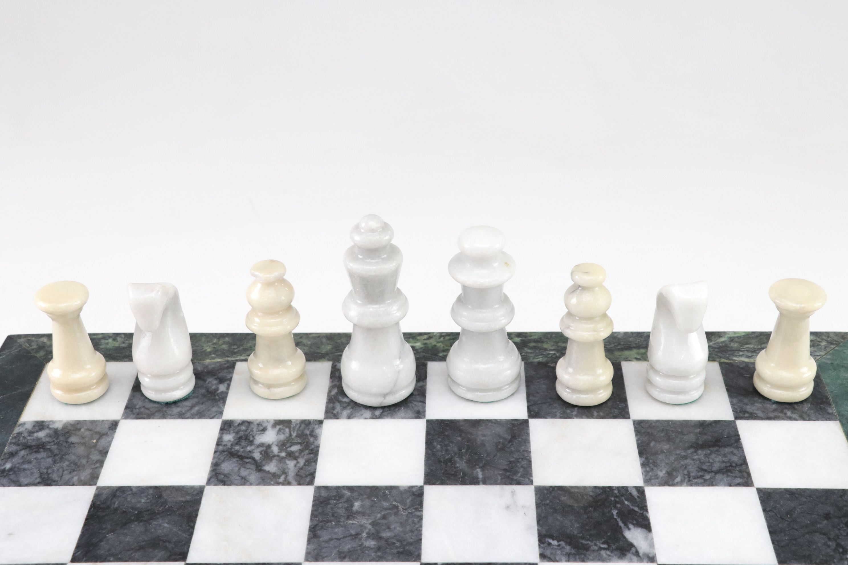 Marble Chess Set with Minimalist Style Pieces