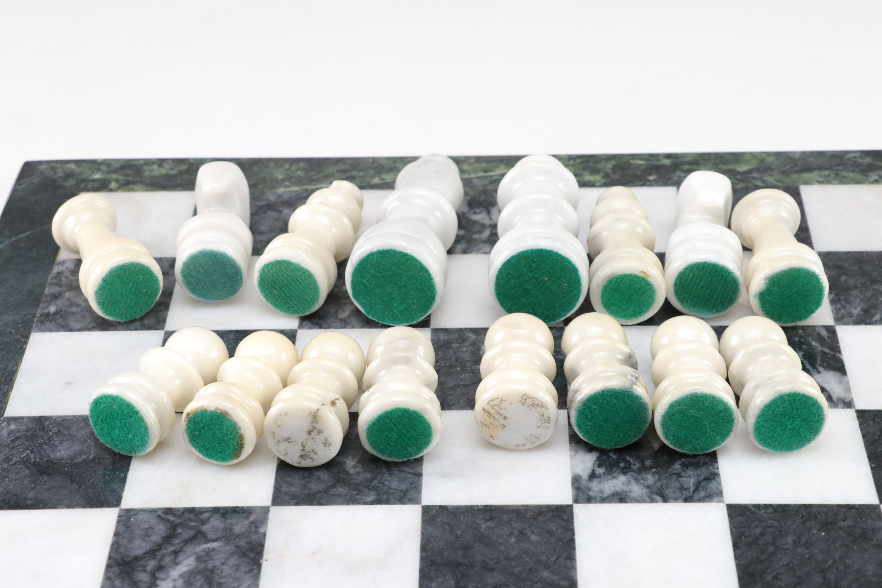 Marble Chess Set with Minimalist Style Pieces