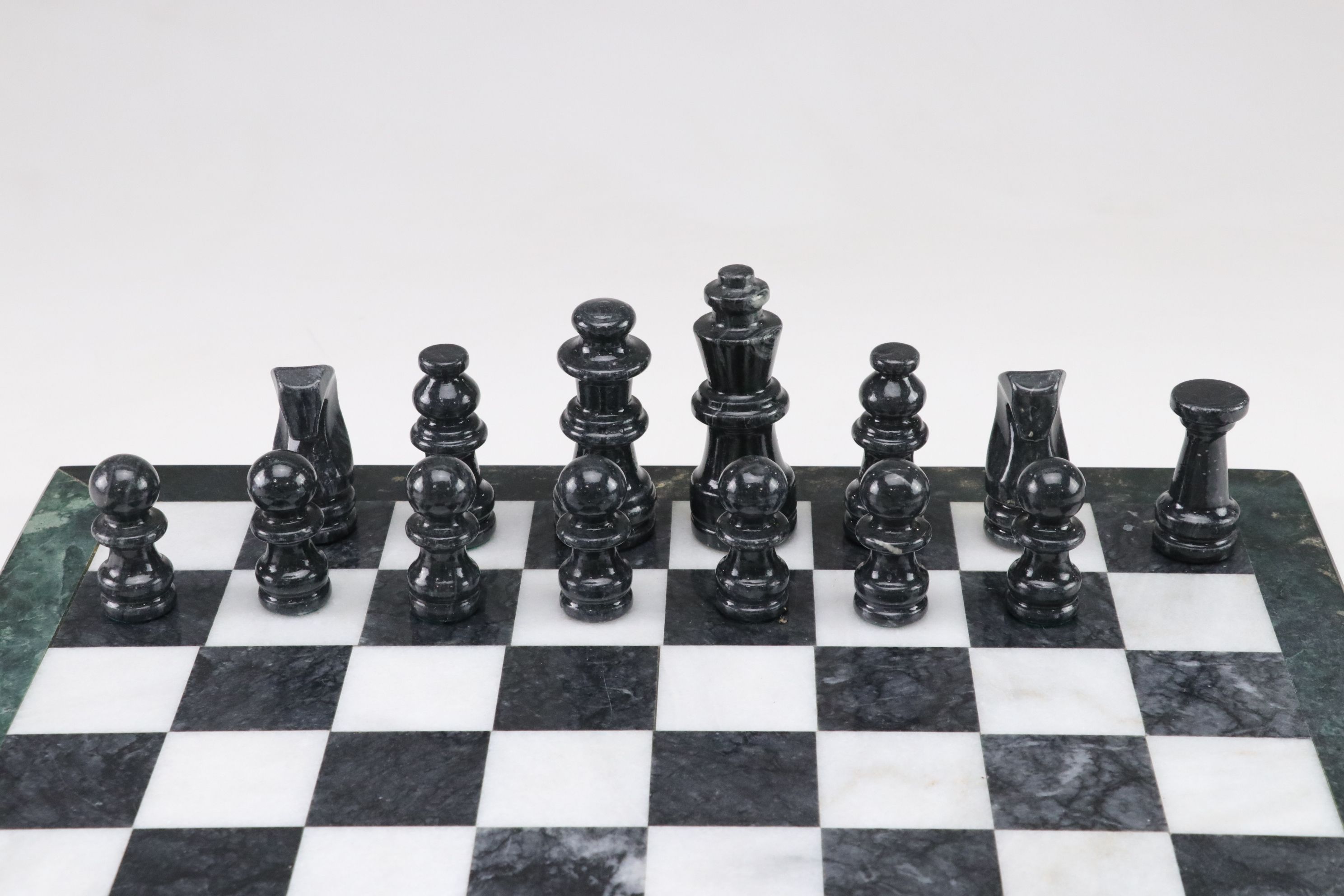 Marble Chess Set with Minimalist Style Pieces