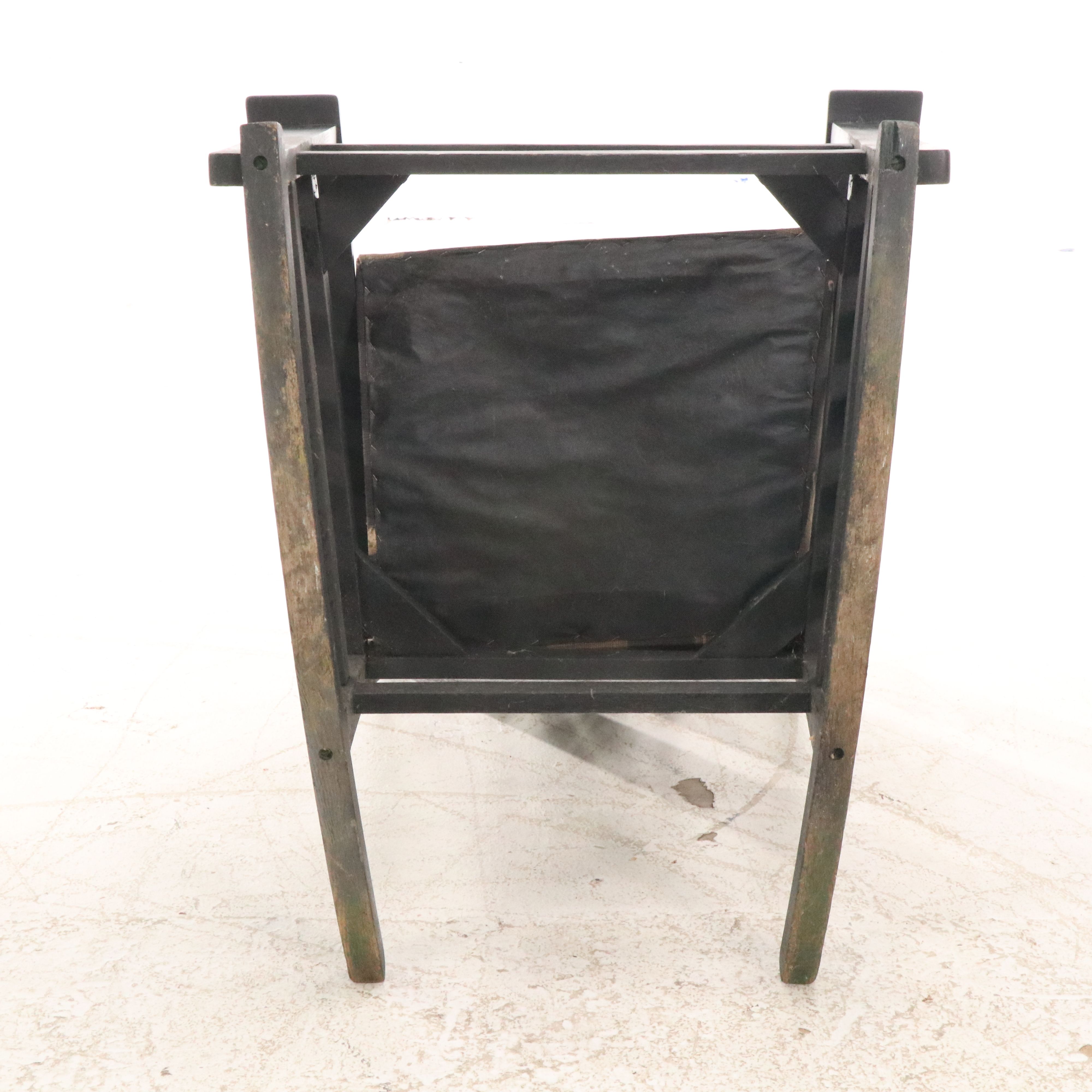 Pair of Mission Style Ebonized Wood Rocking Chairs, Late 20th Century