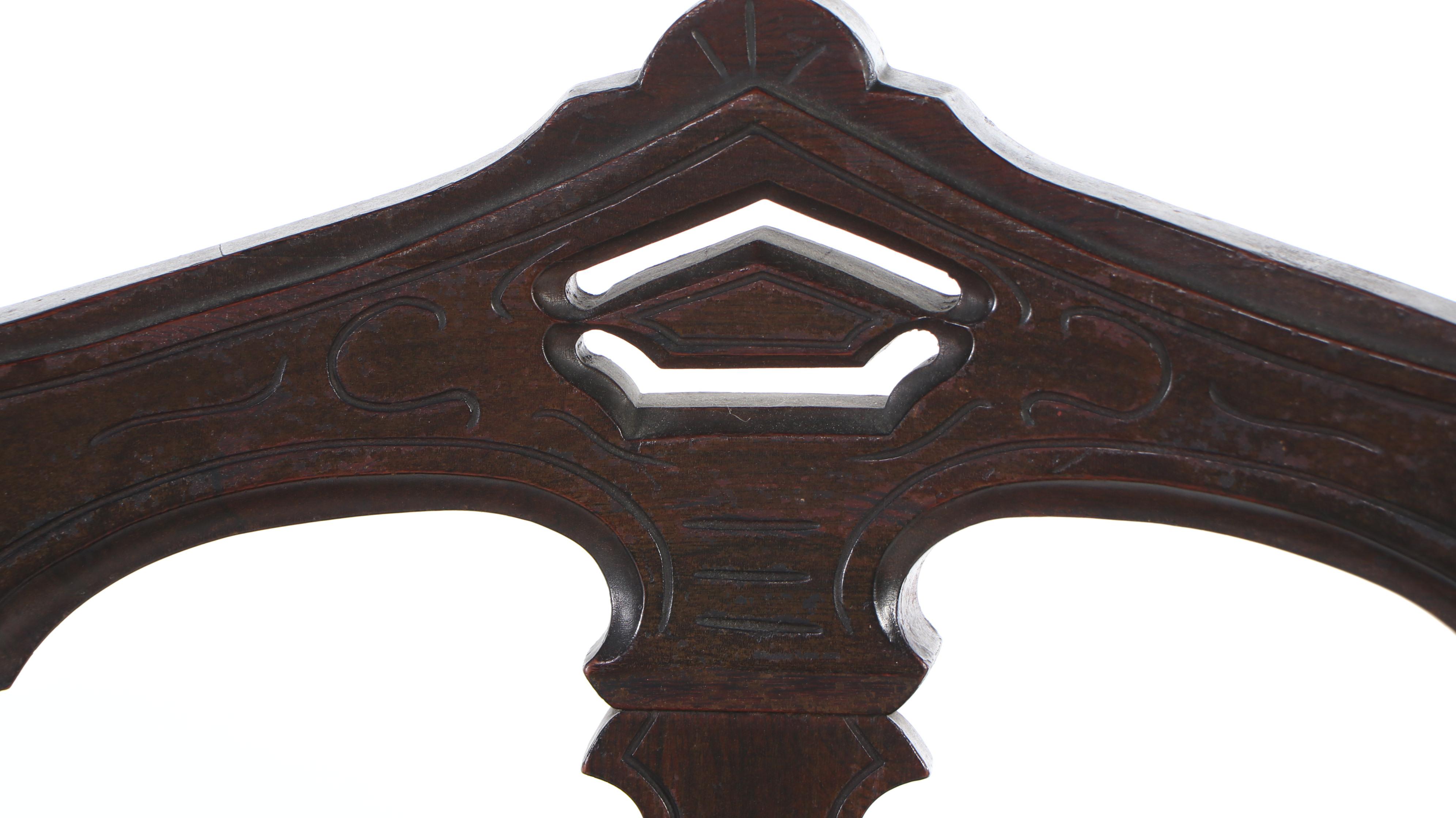 Set of Four Victorian Eastlake Grain-Painted Wood Parlor Chairs