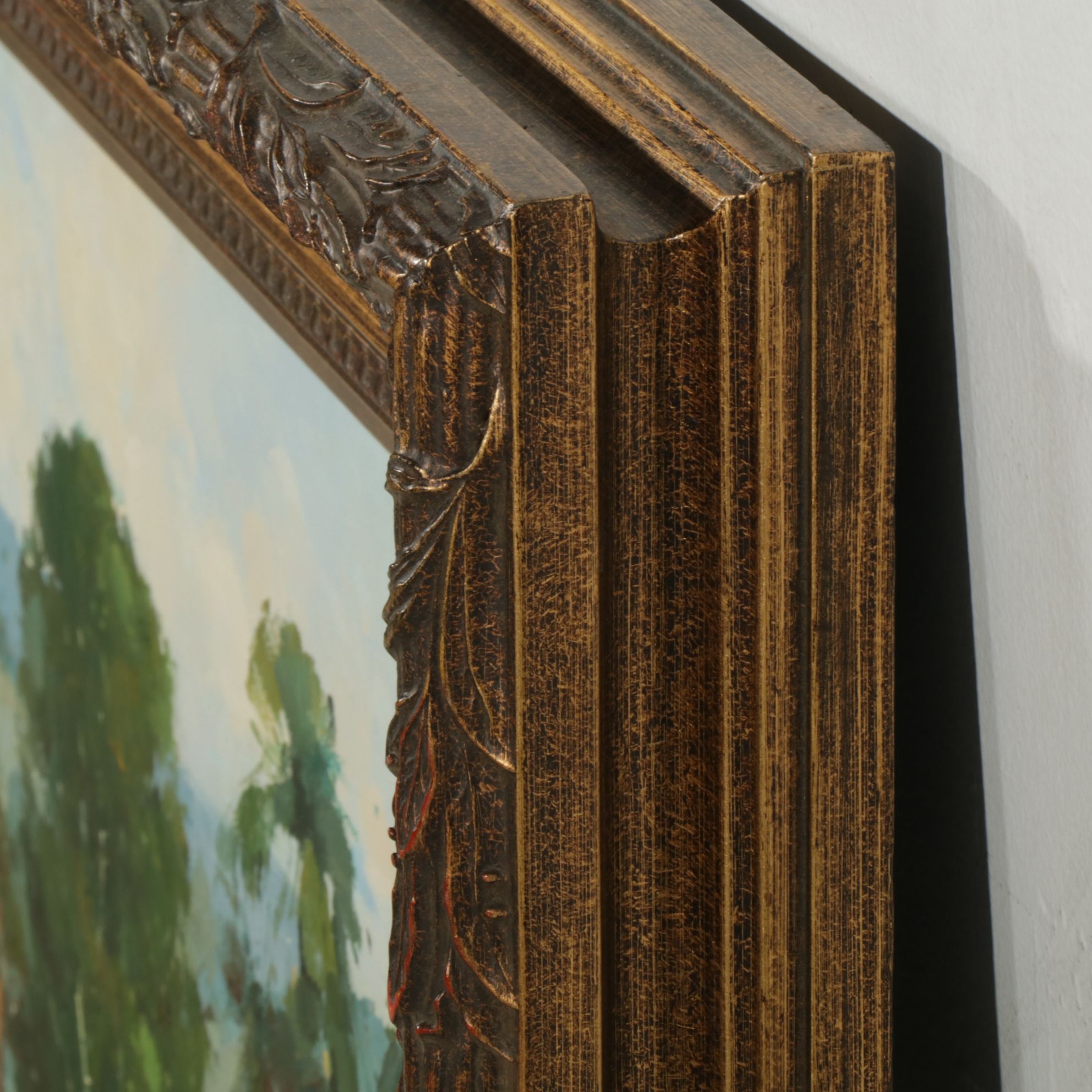 George Clifton Impressionist Riverbank Landscape Oil Painting, Late 20th Century