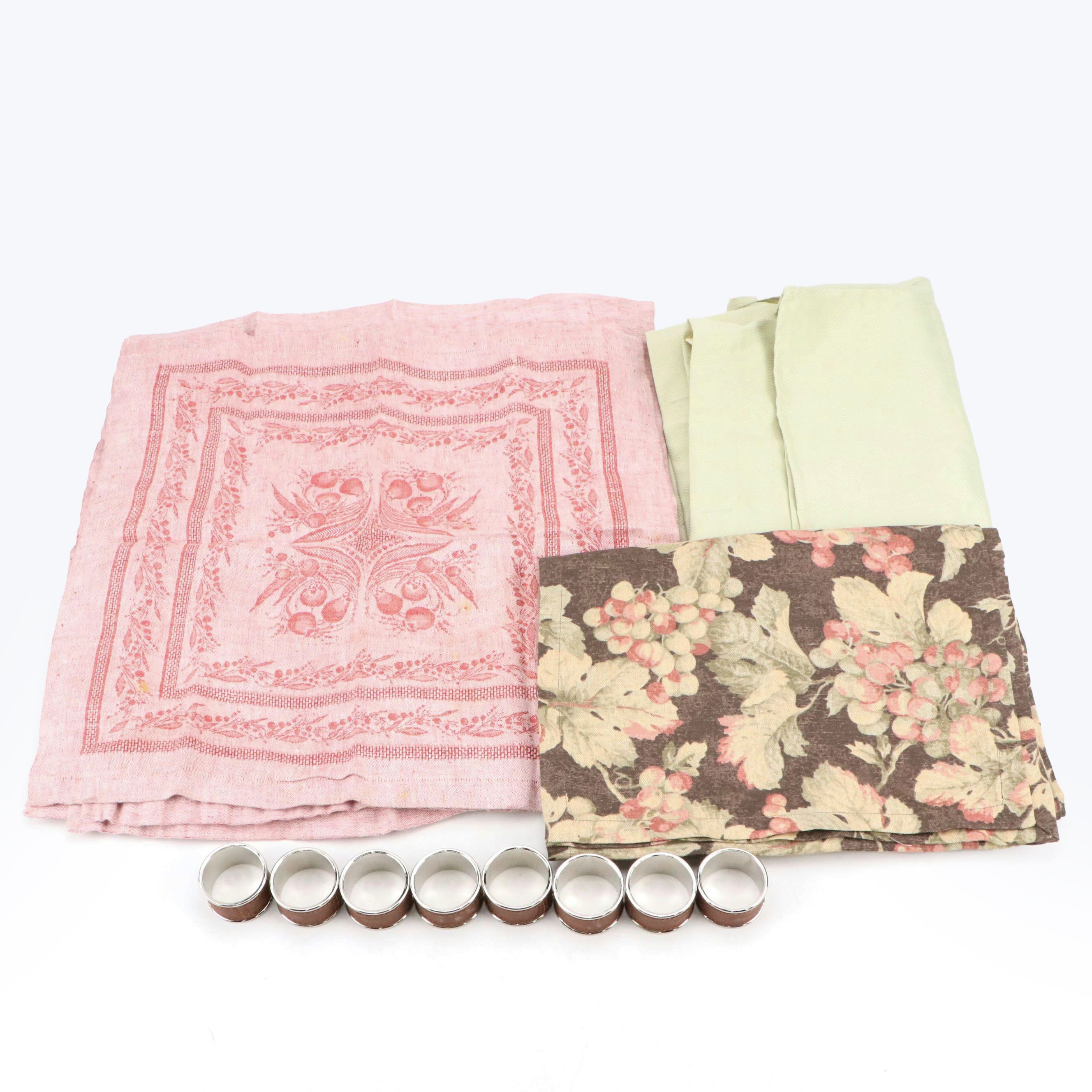 Ralph Lauren Home Shower Curtain with Linen Napkins and Other Table Accessories