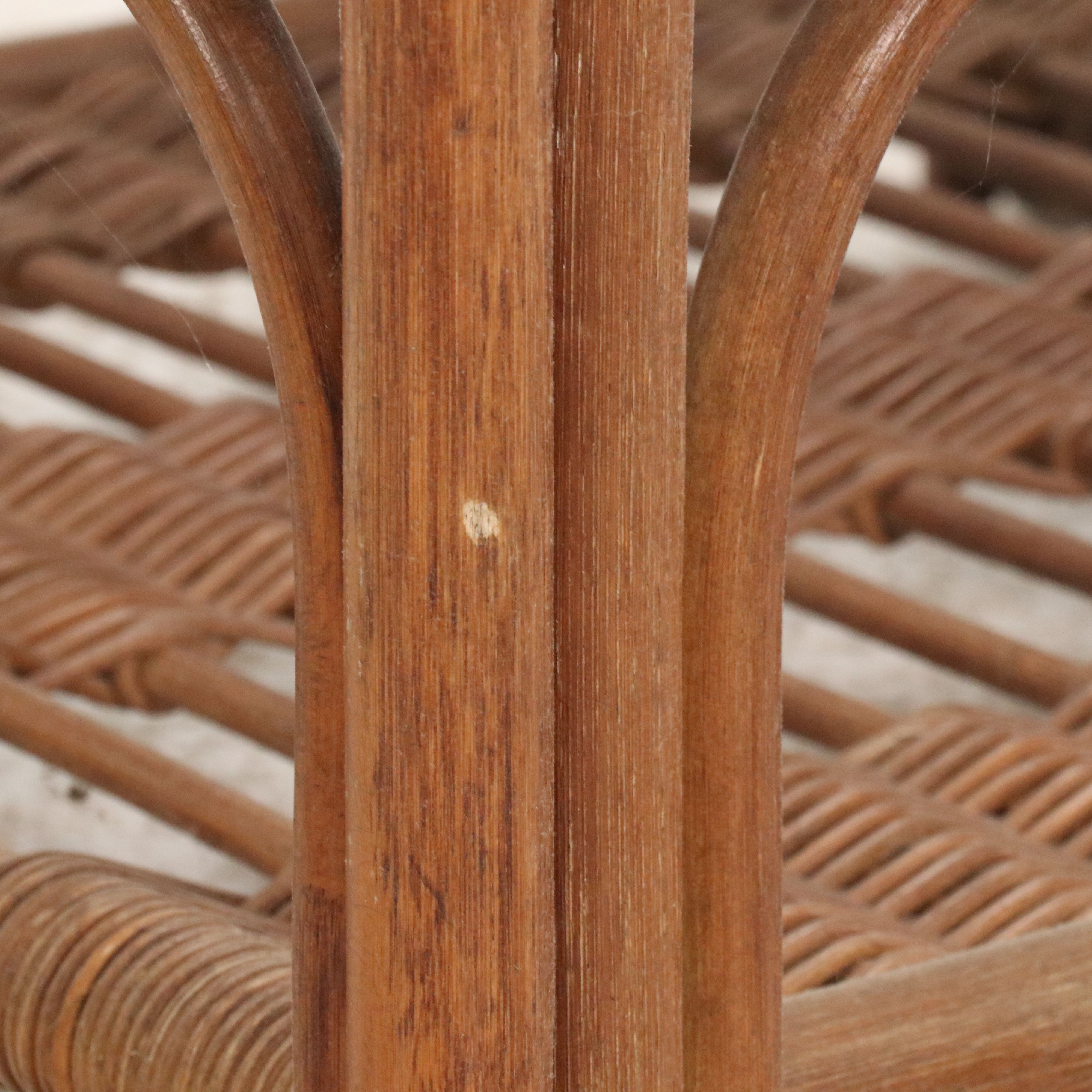 Contemporary Rattan Coffee Table with Glass Top and Rattan Sofa