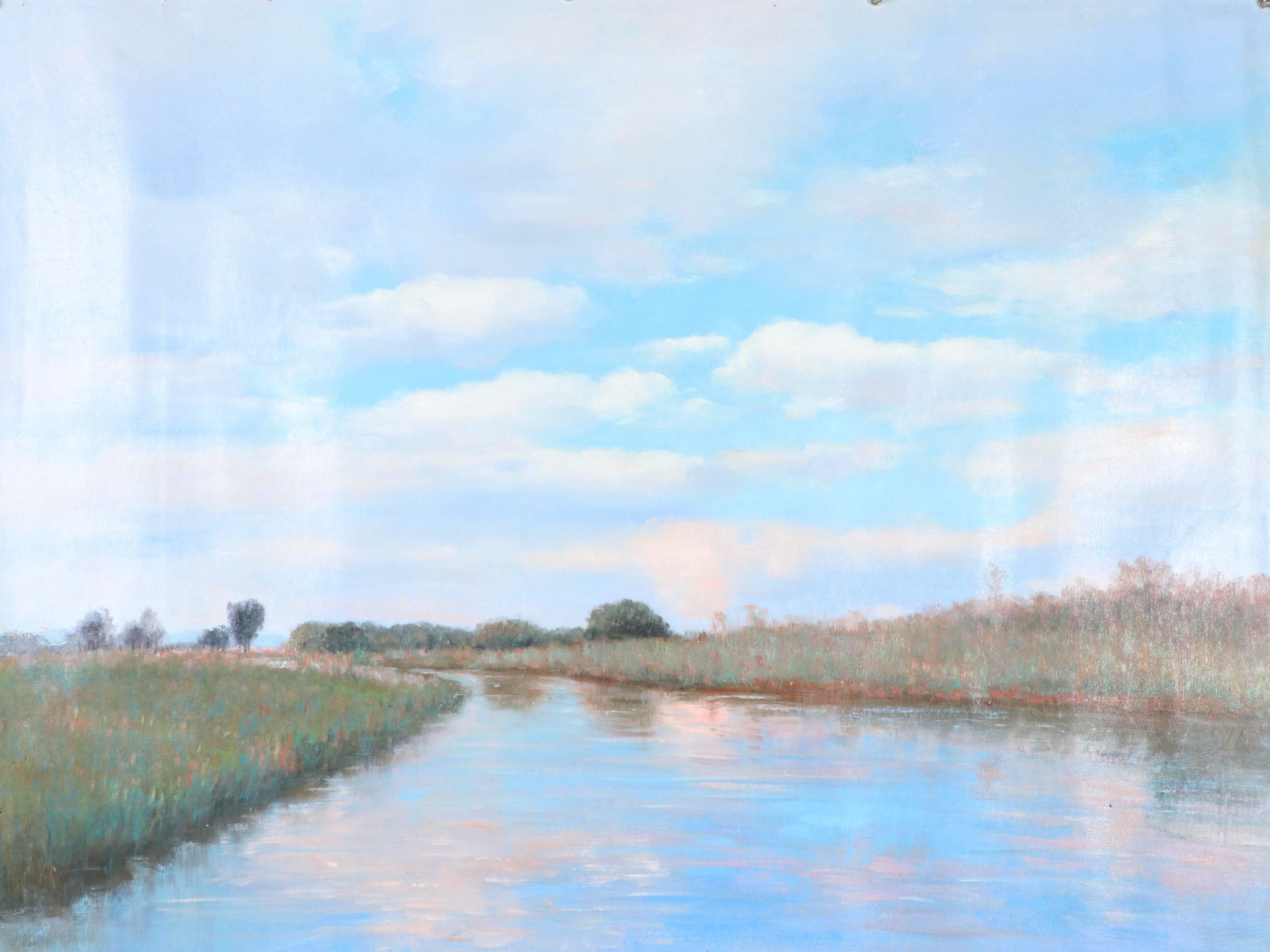 Marsh Landscape Oil Painting, 21st Century