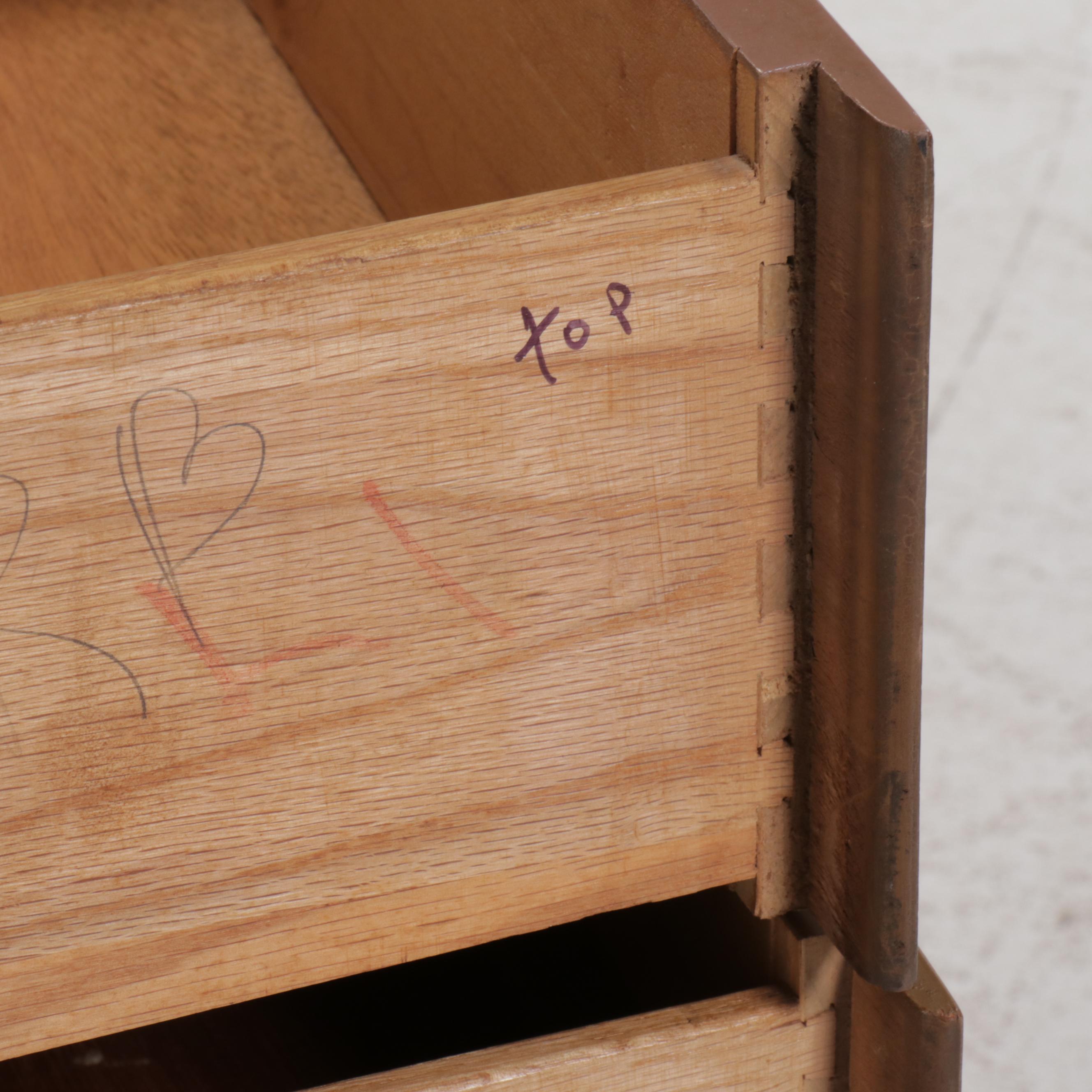 United Furniture Corp. Mid Century Modern Walnut Nine-Drawer Chest