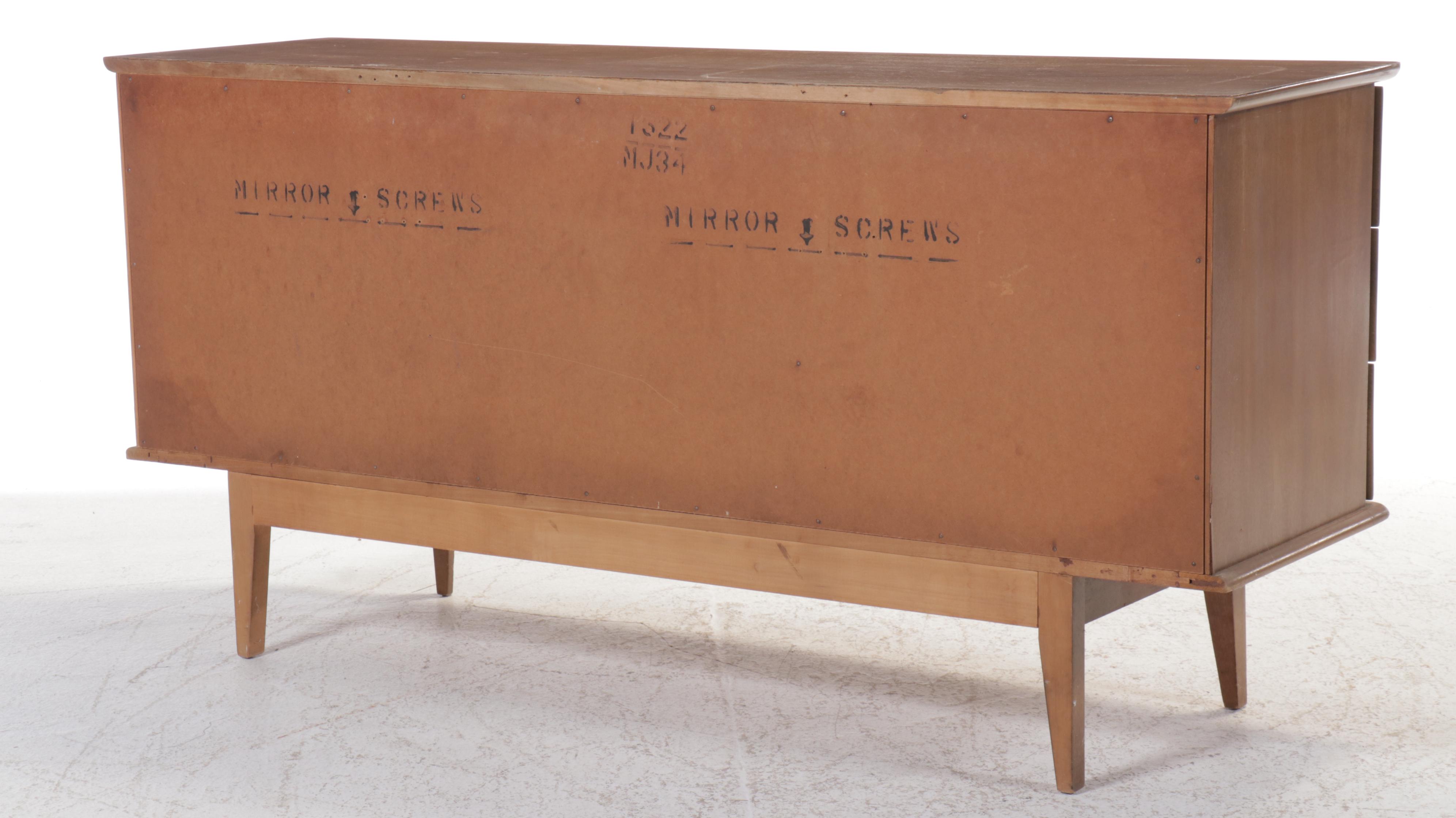 United Furniture Corp. Mid Century Modern Walnut Nine-Drawer Chest