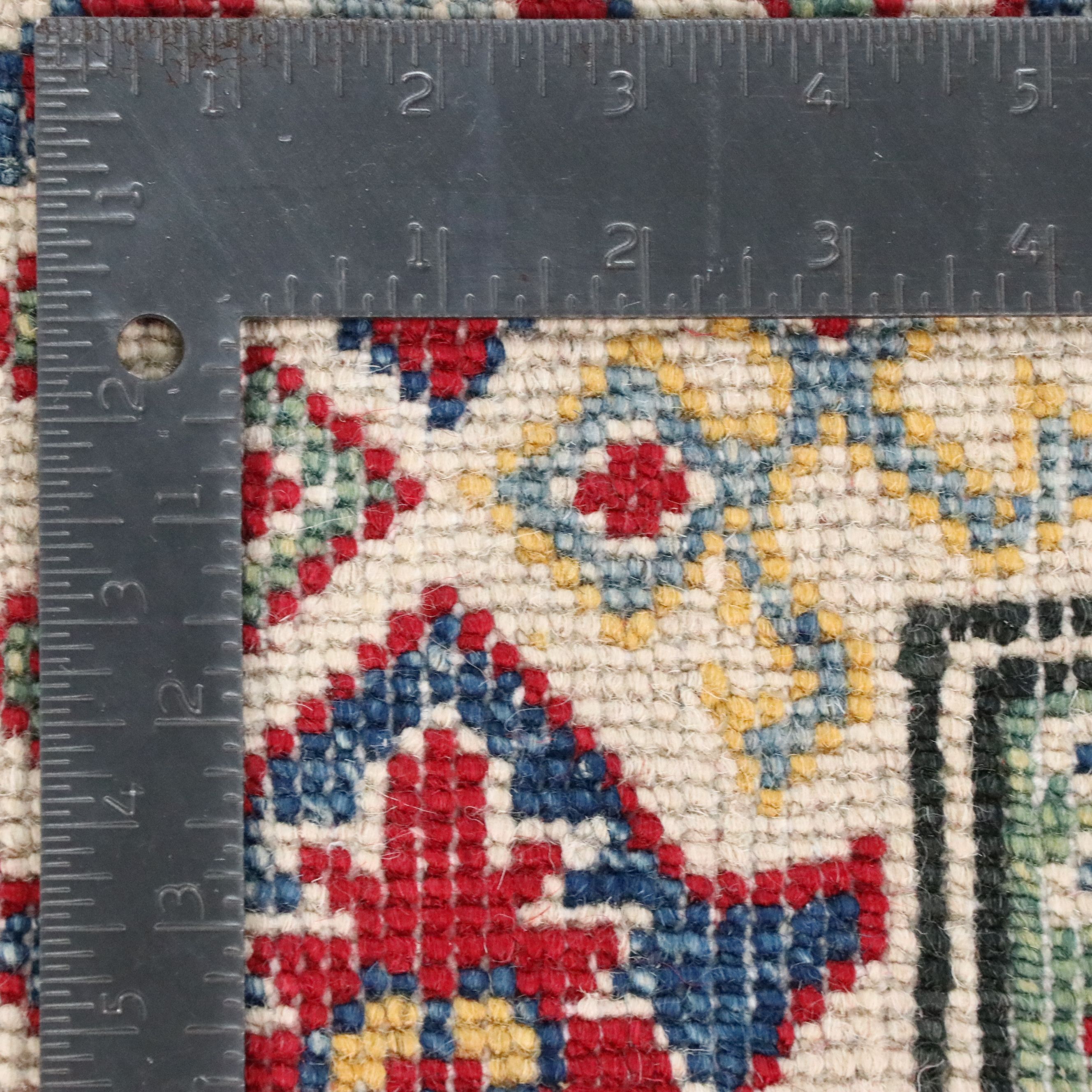 5' x 6'4 Hand-Knotted Pakistani Kazak Area Rug