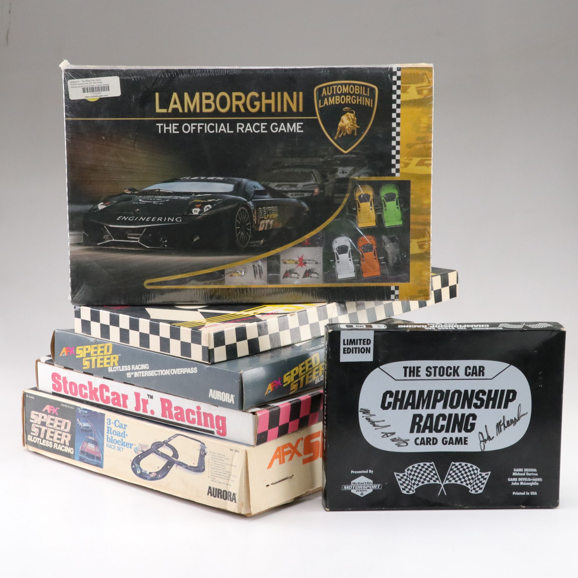 "AFX Speed Steer" 3-Car Road-Blocker Race Set and More Racing Board Games