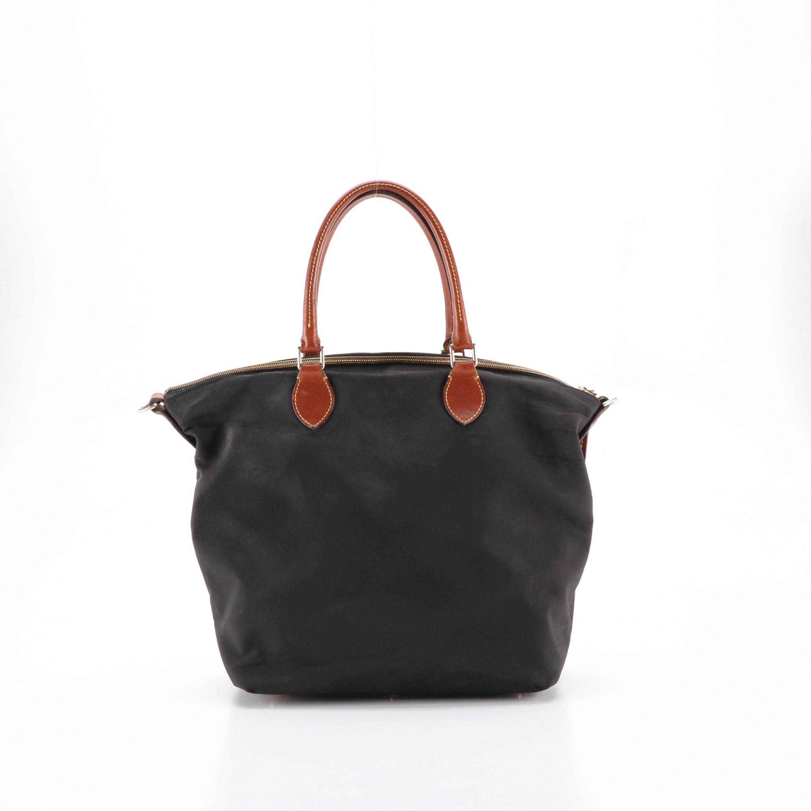 Dooney & Bourke IN041 Large Pocket Nylon Satchel and Grained Leather Wallet