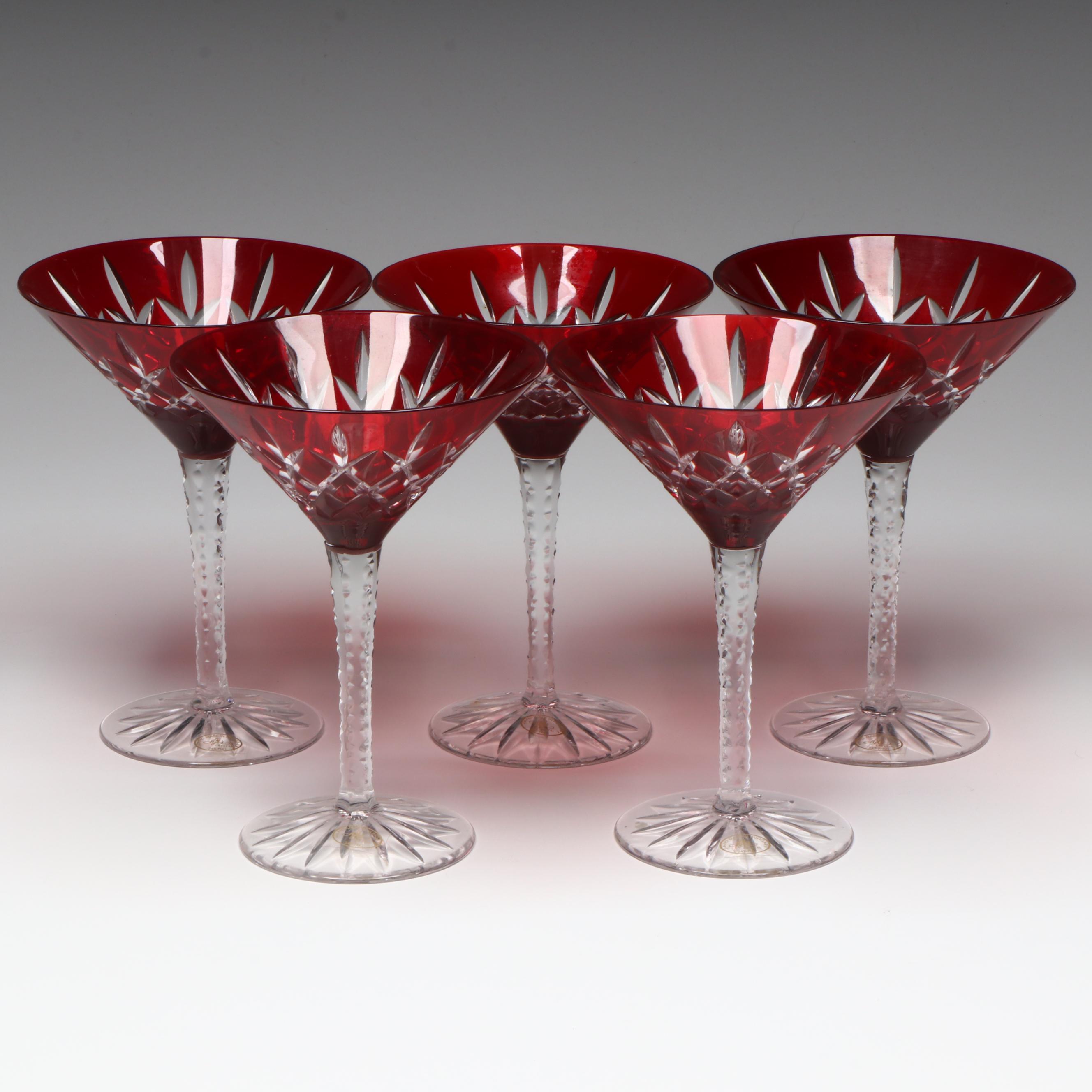 Ajka "Arabella" Ruby Crystal Martini Glasses