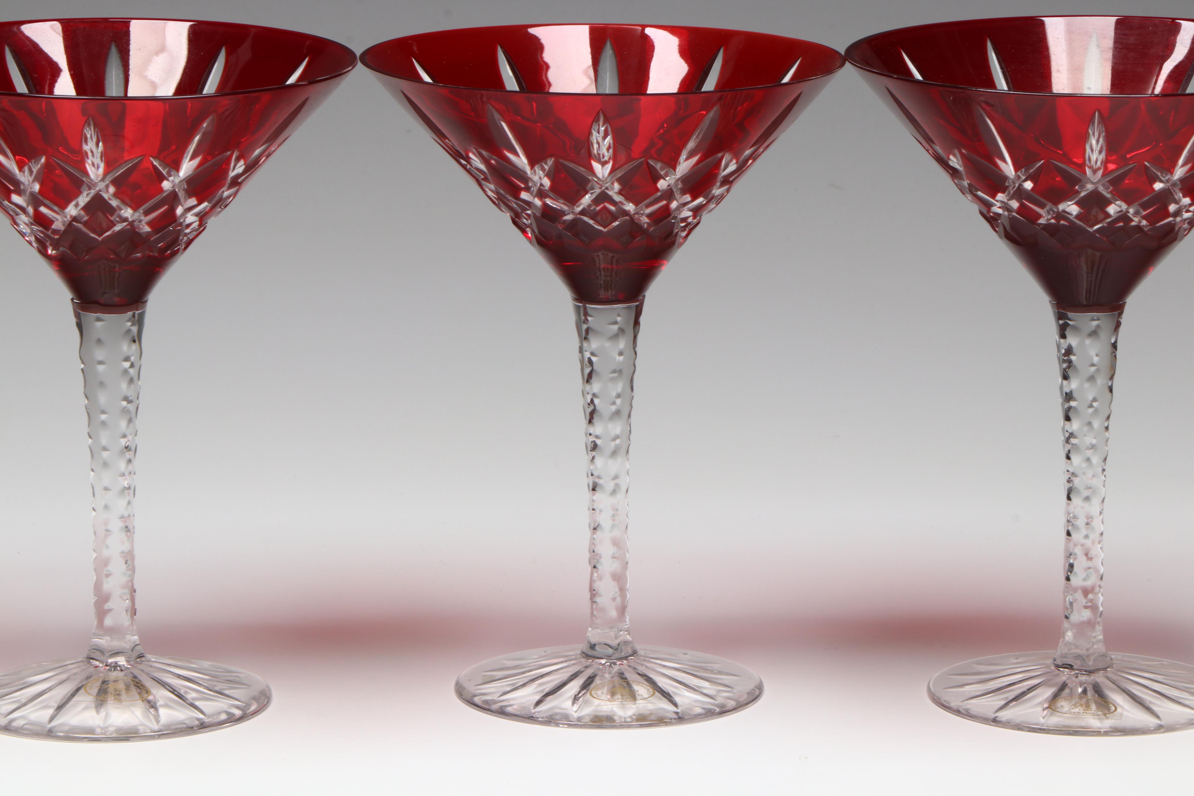 Ajka "Arabella" Ruby Crystal Martini Glasses