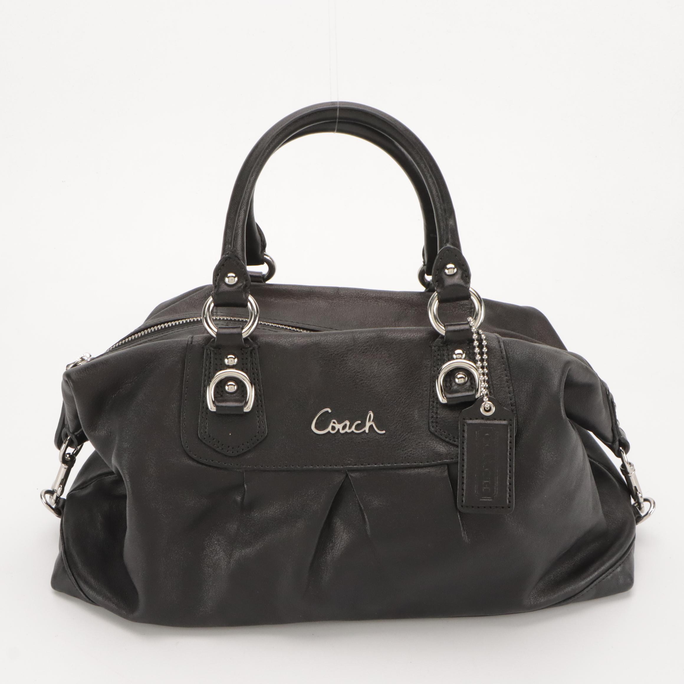 Coach Ashley Satchel and B. Makowsky Studded Pocket Crossbody in Black Leather