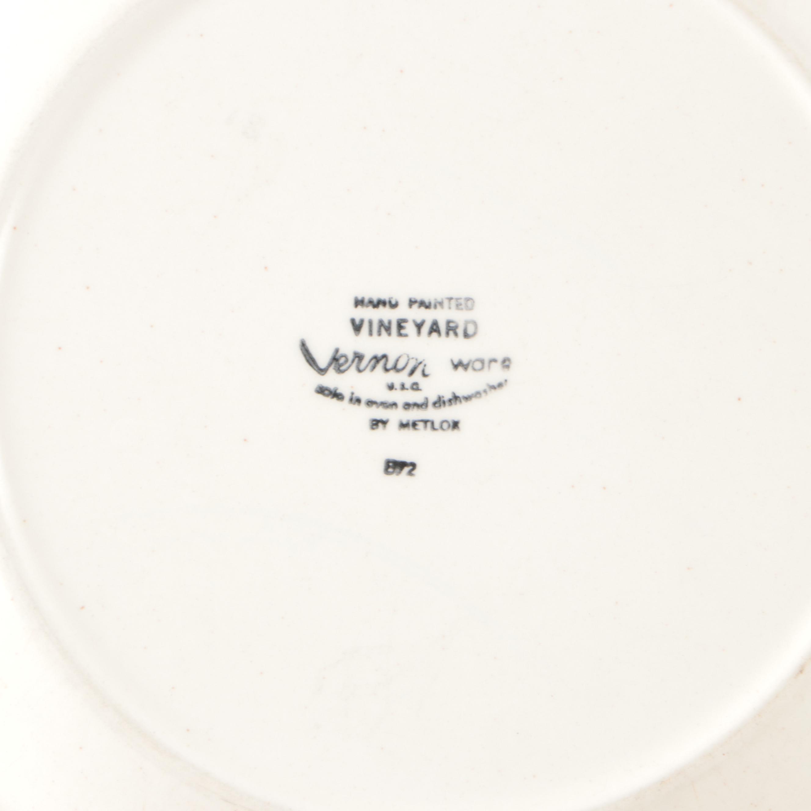 Vernon Ware by Metlox "Vineyard" Ceramic Dinnerware, 1960–1980