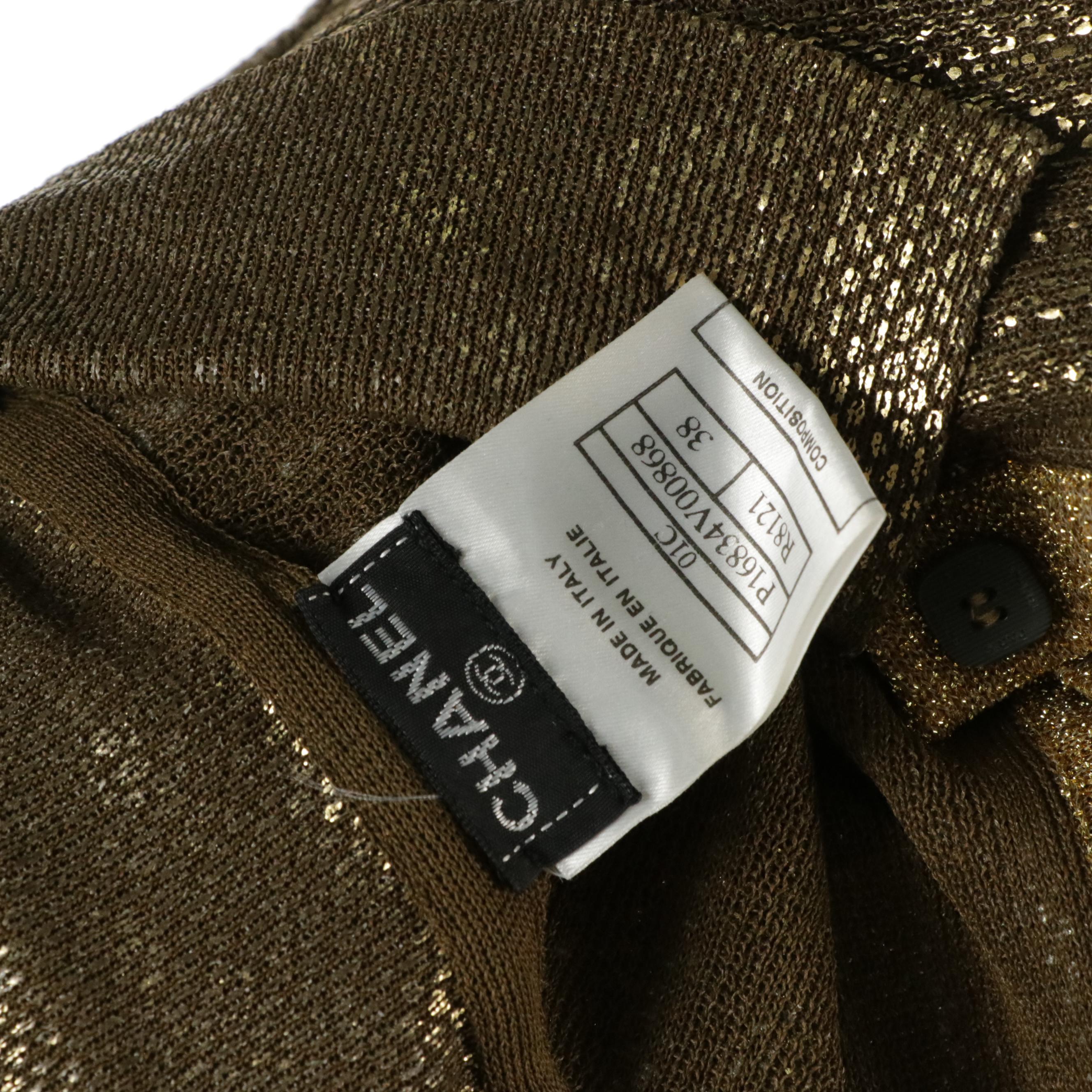 Chanel Gold Metallic Knit Sleeveless Top From 2001 Cruise Collection