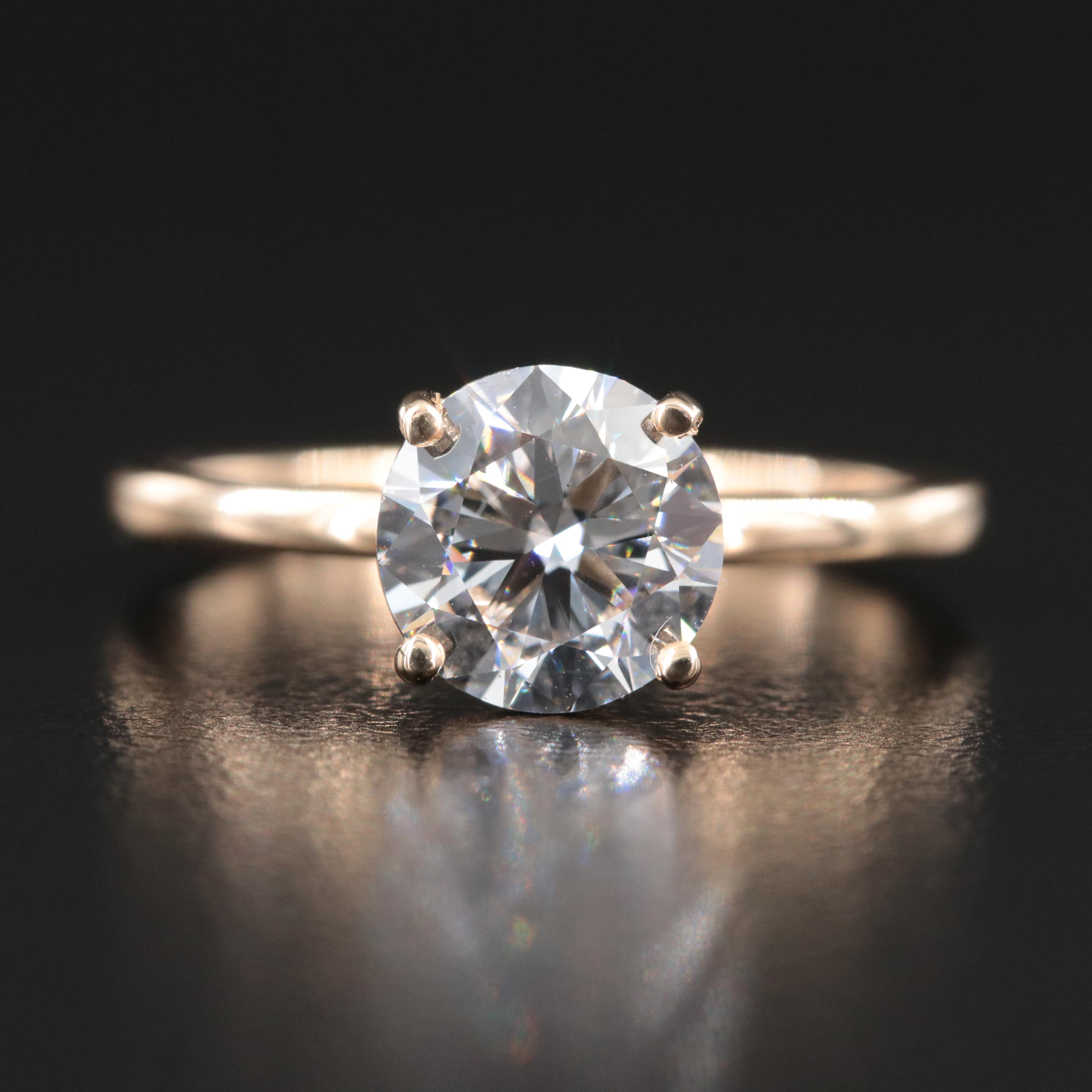 14K 1.50 CT Lab Grown Diamond Solitaire Ring with IGI Report