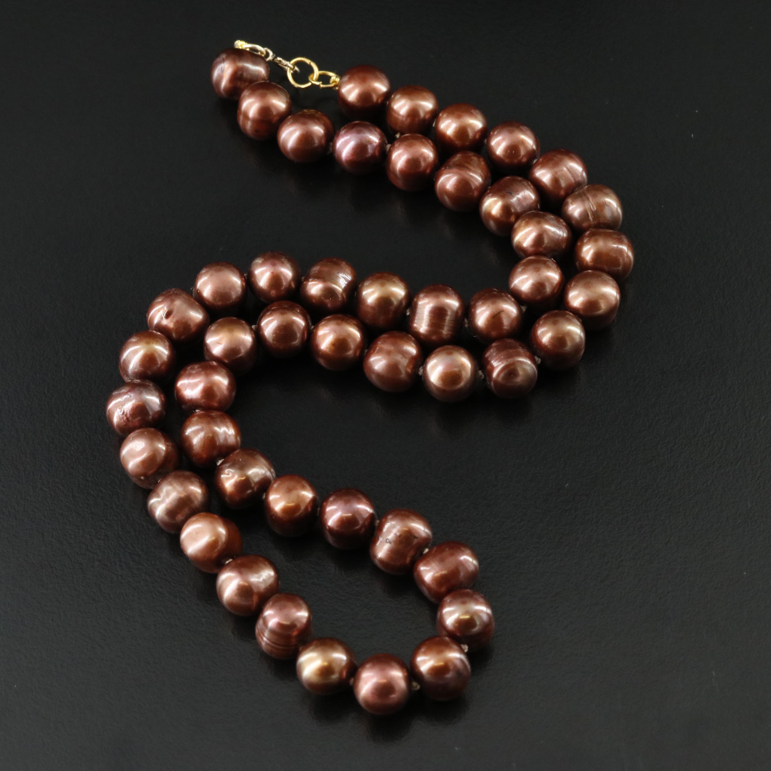 8.00 × 9.50 MM Pearl Necklace with 14K Clasp