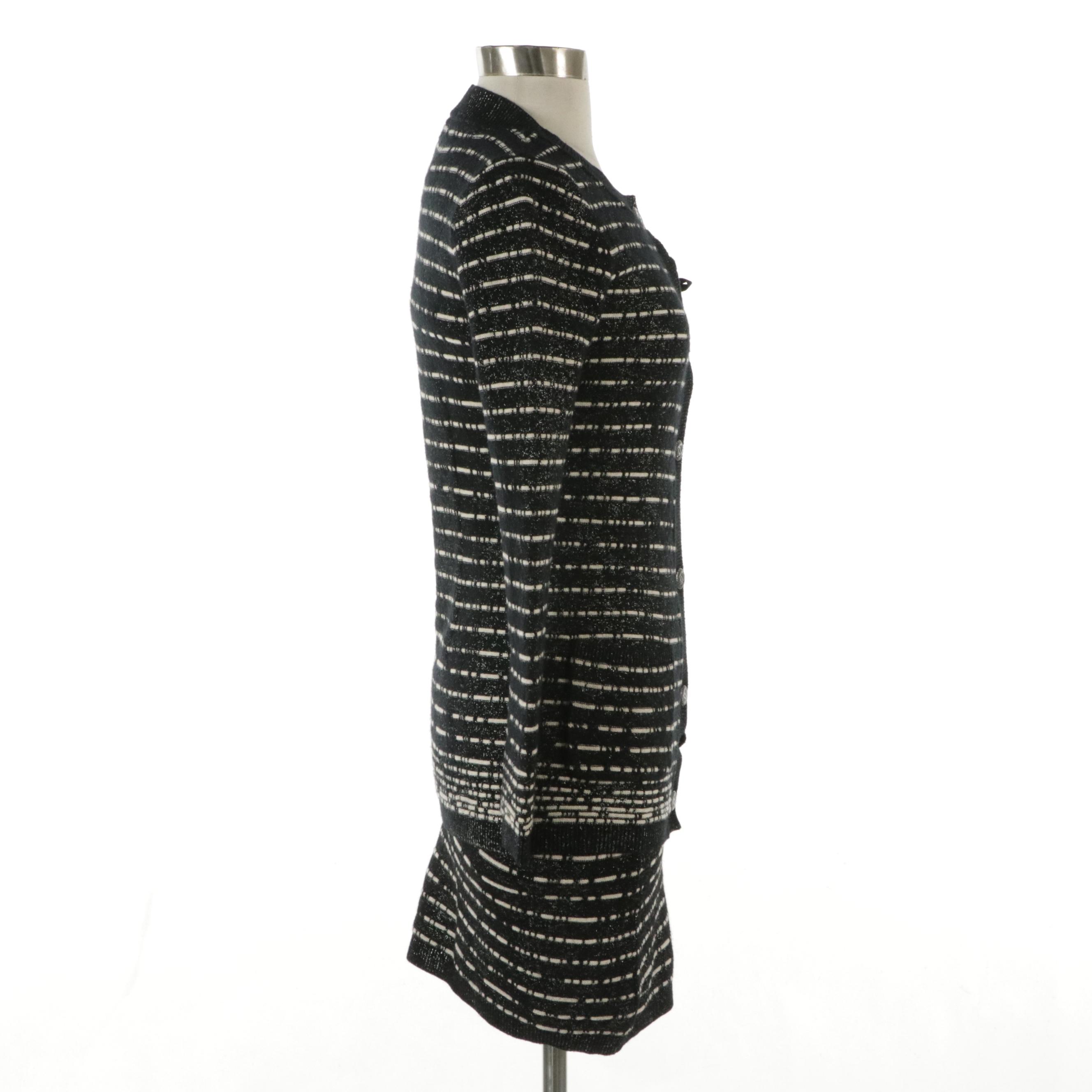 Chanel Wool and Cashmere Knit Sleeveless Dress and Cardigan Jacket Two-Piece Set
