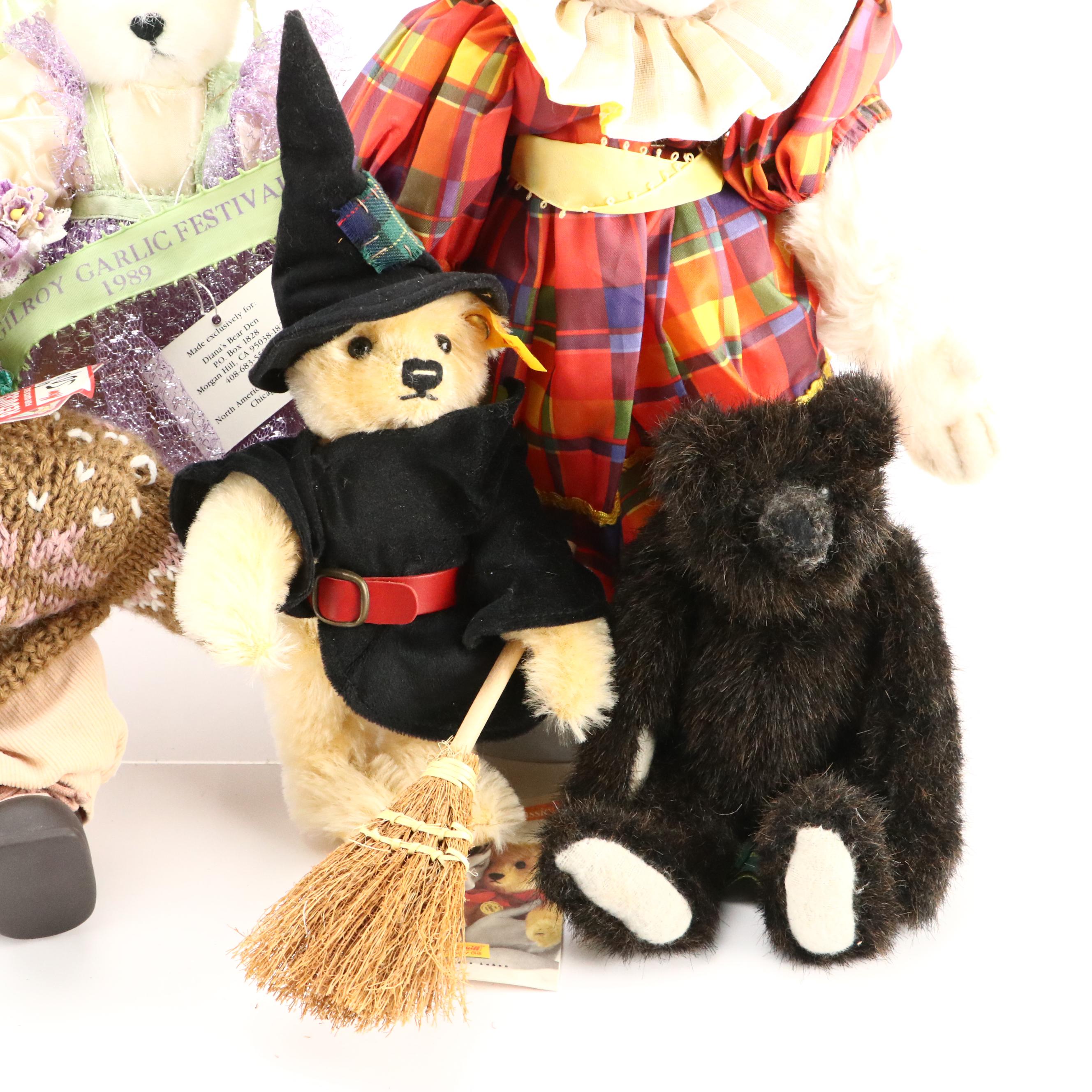 Steiff Witch Teddy Bear with Russ Berrie, Hurdy Gurdy and More Stuffed Animals