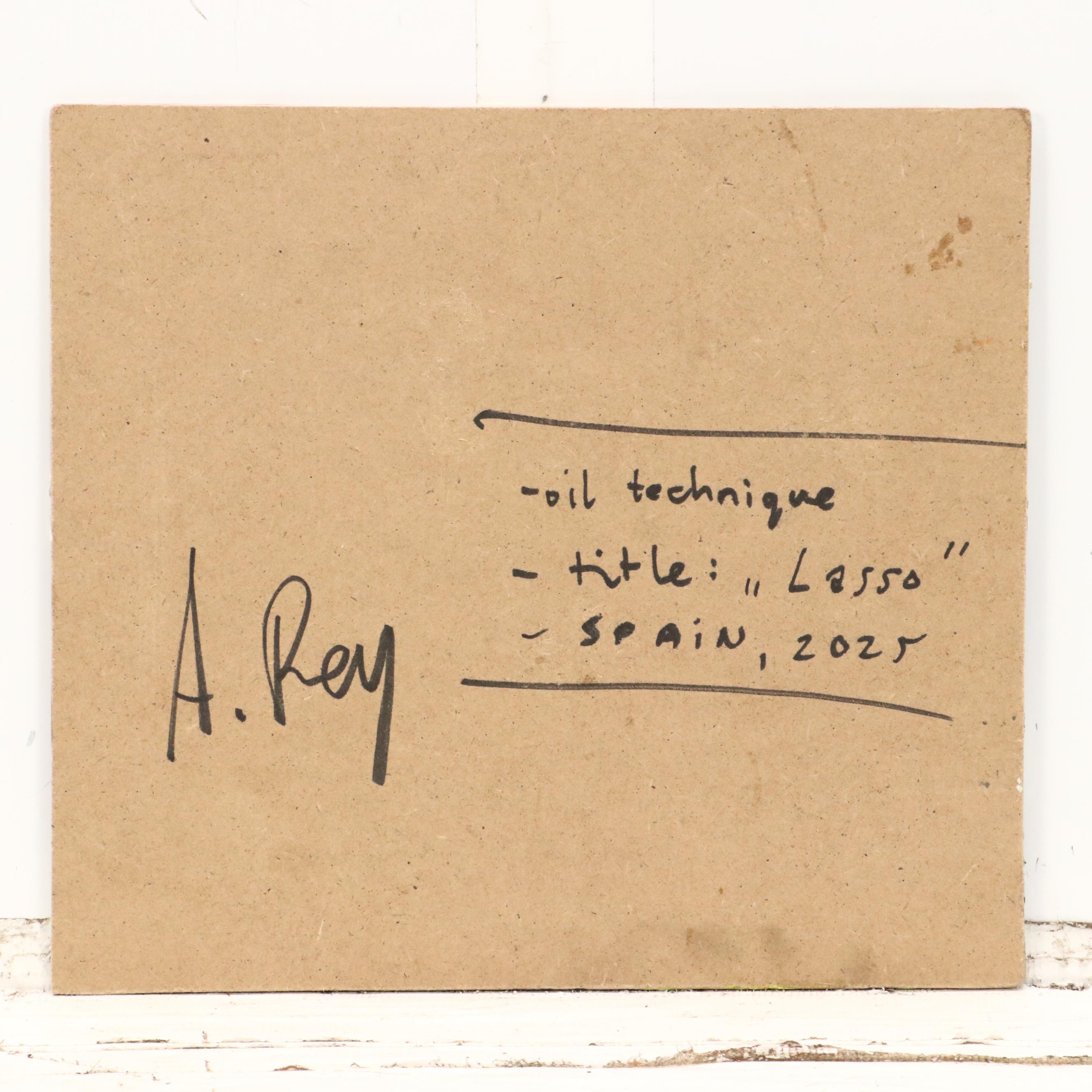 Agnes Rey Oil Painting of a Cowboy "Lasso," 2025