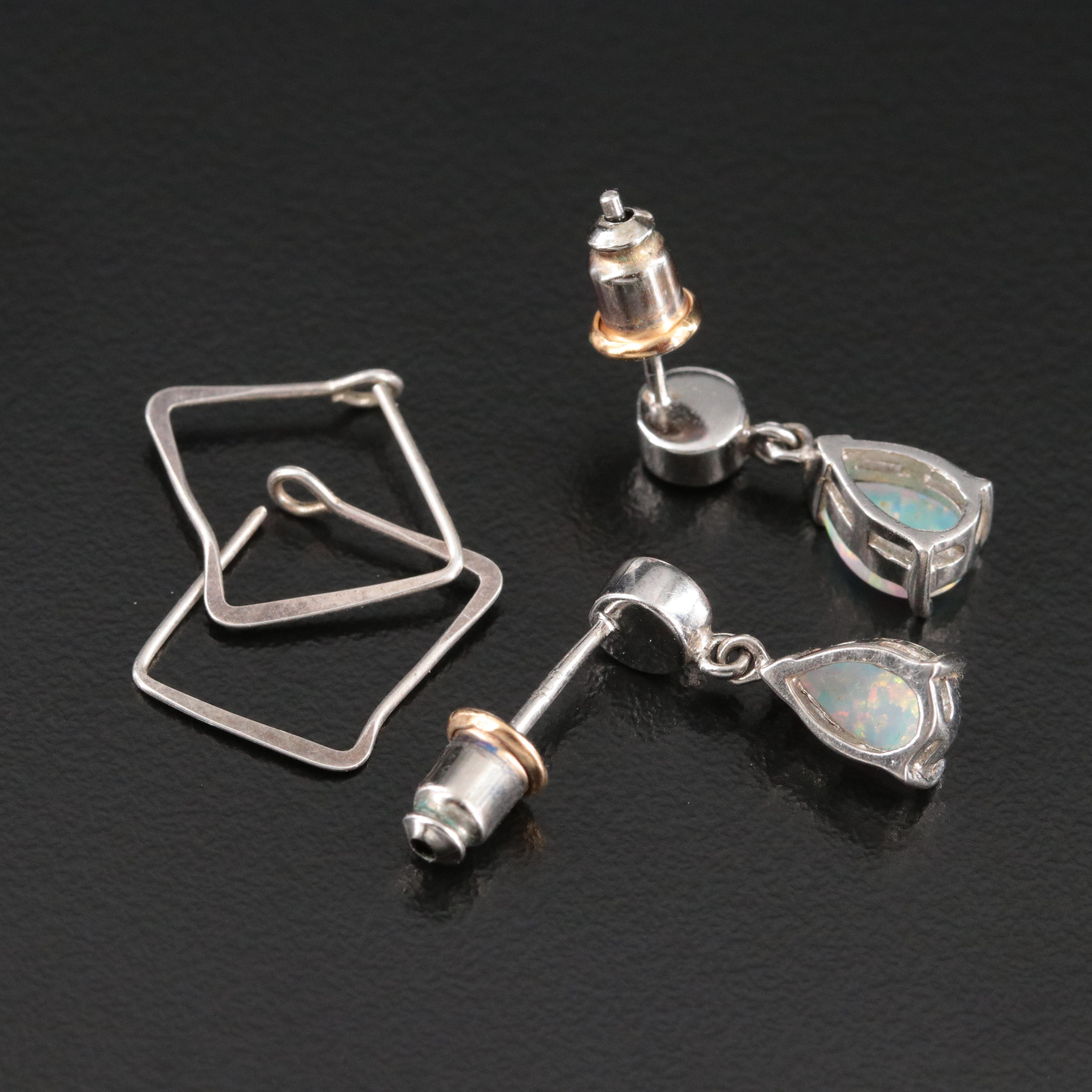 Sterling Earrings Featuring Opal