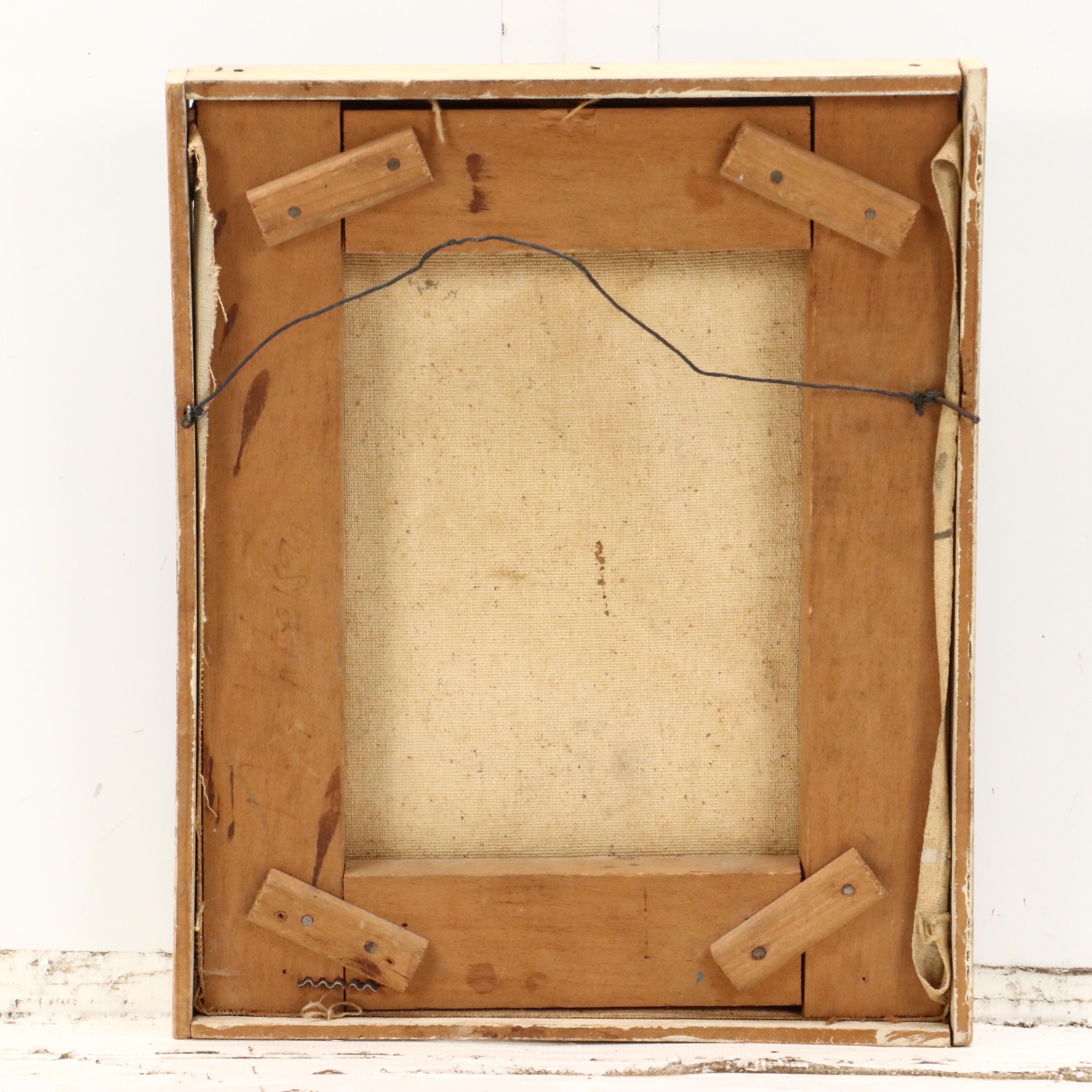 Oil Painting of a Seated Nude Figure, Mid-20th Century