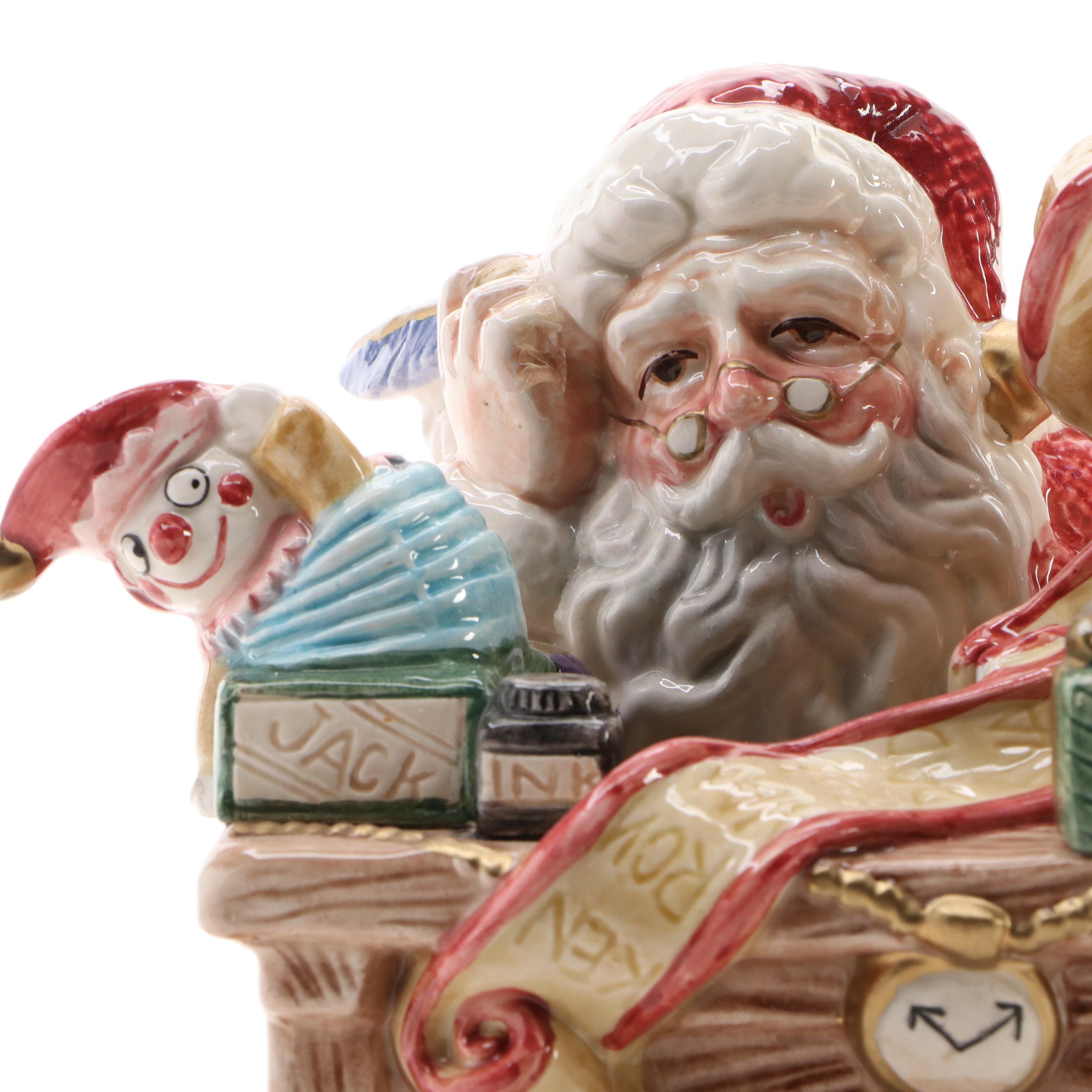 Fitz & Floyd "Santa's List" Ceramic Pitcher, 1994