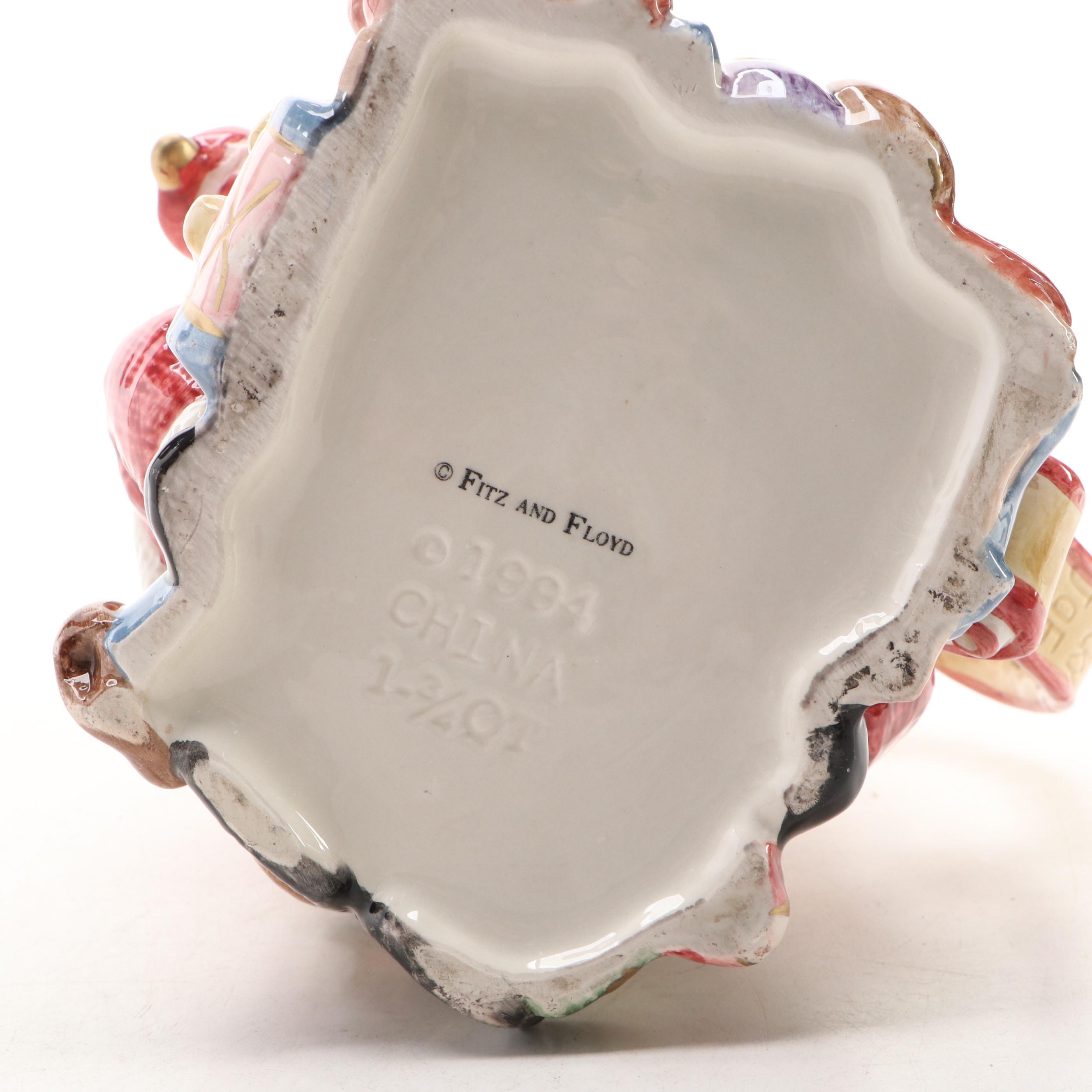 Fitz & Floyd "Santa's List" Ceramic Pitcher, 1994
