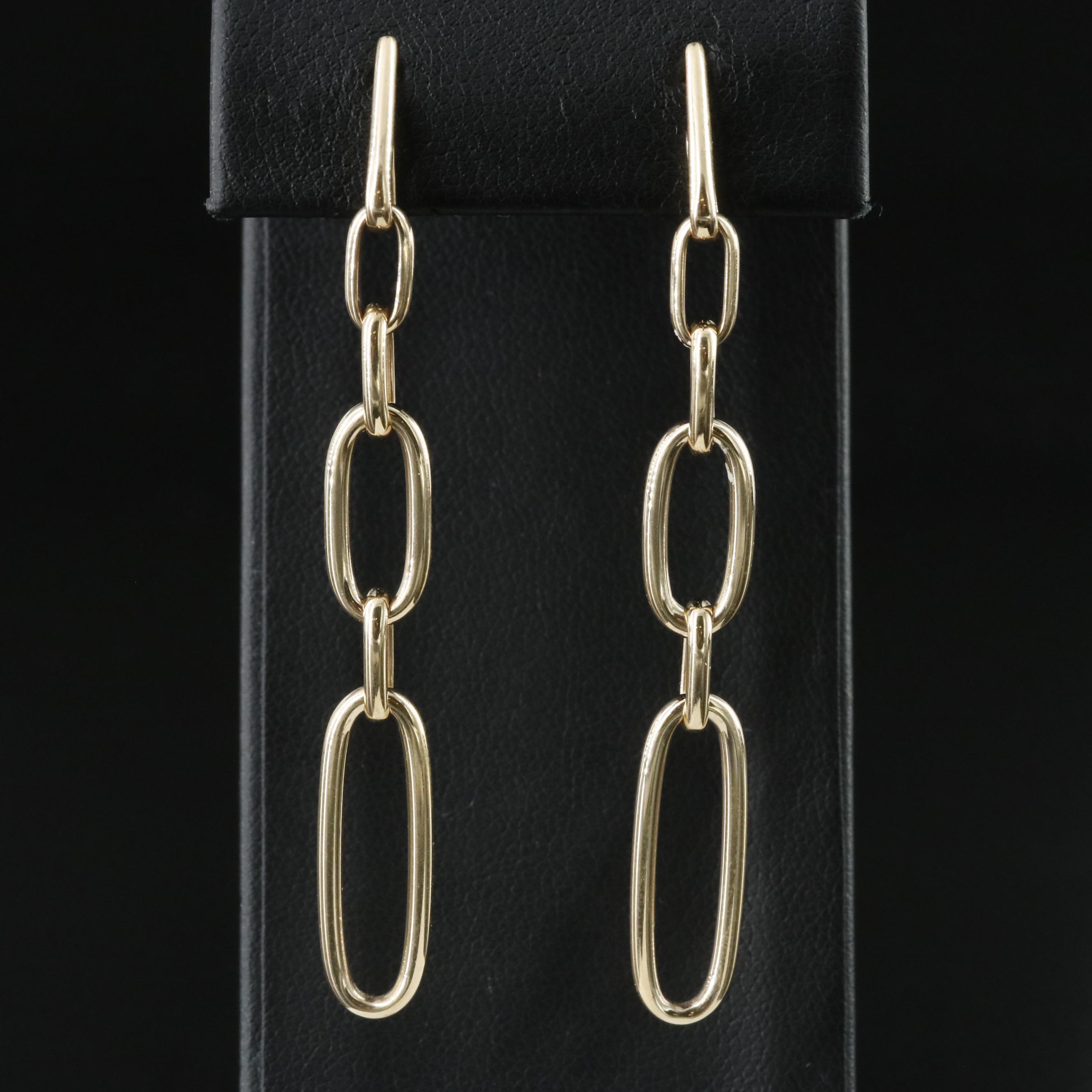 14K Graduated Paper Clip Earrings