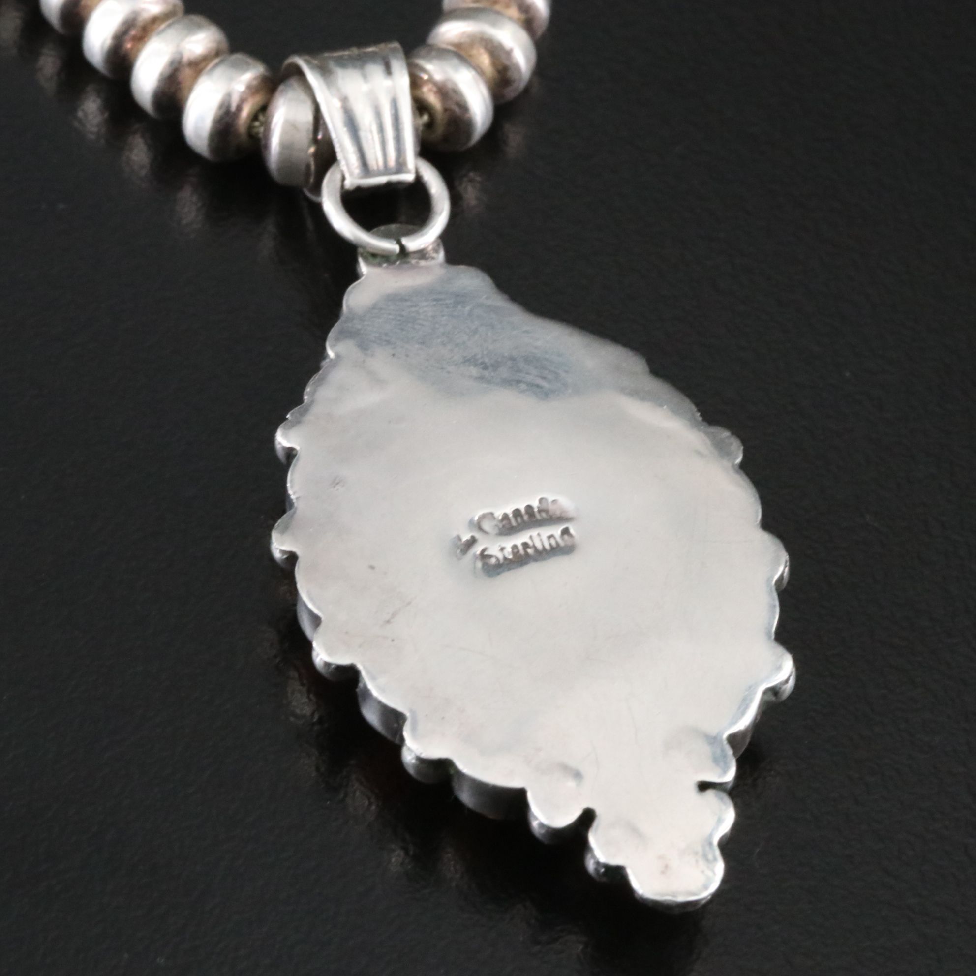 Western Style Sterling Turquoise and Coral Pendant Beaded Necklace