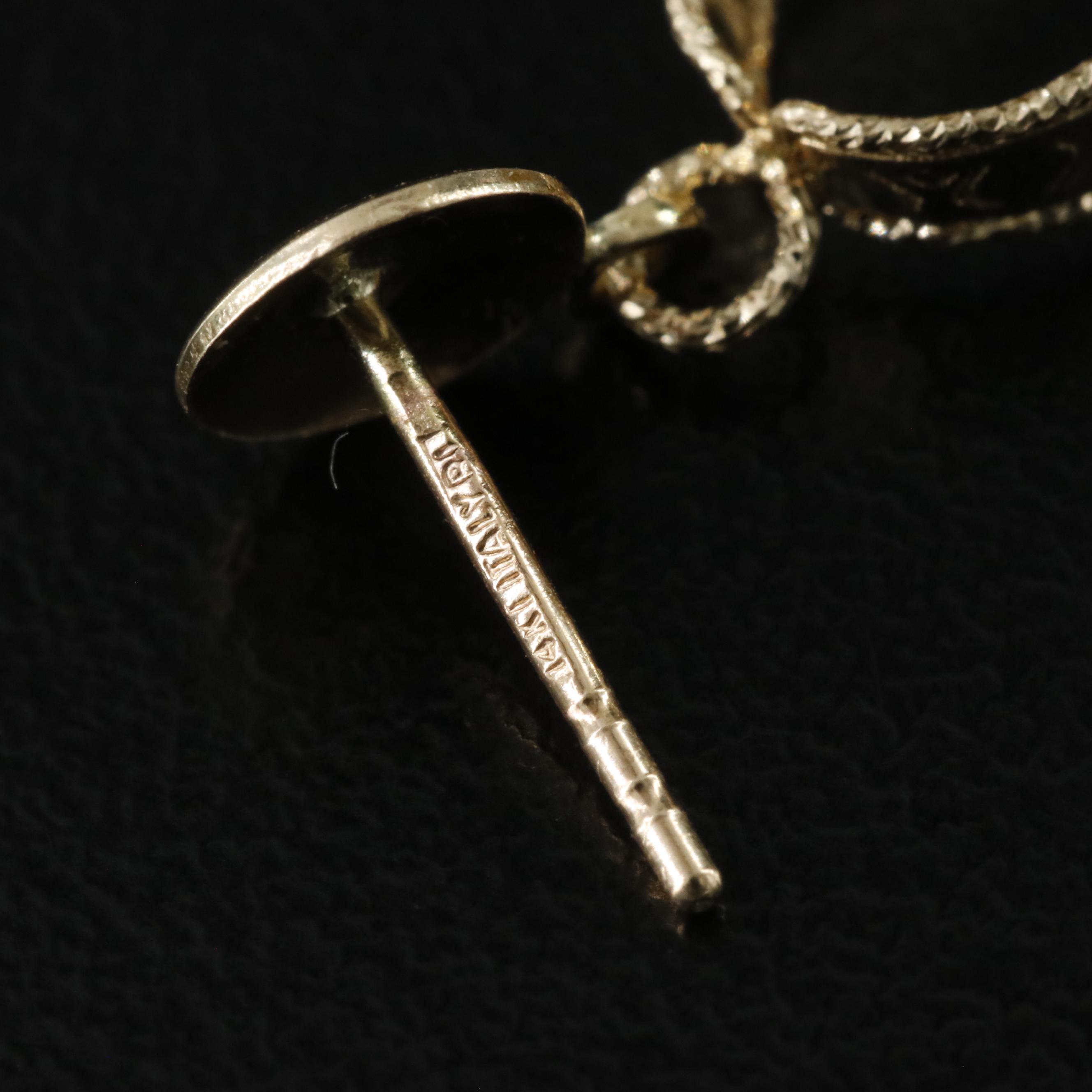 14K Contour Drop Earrings