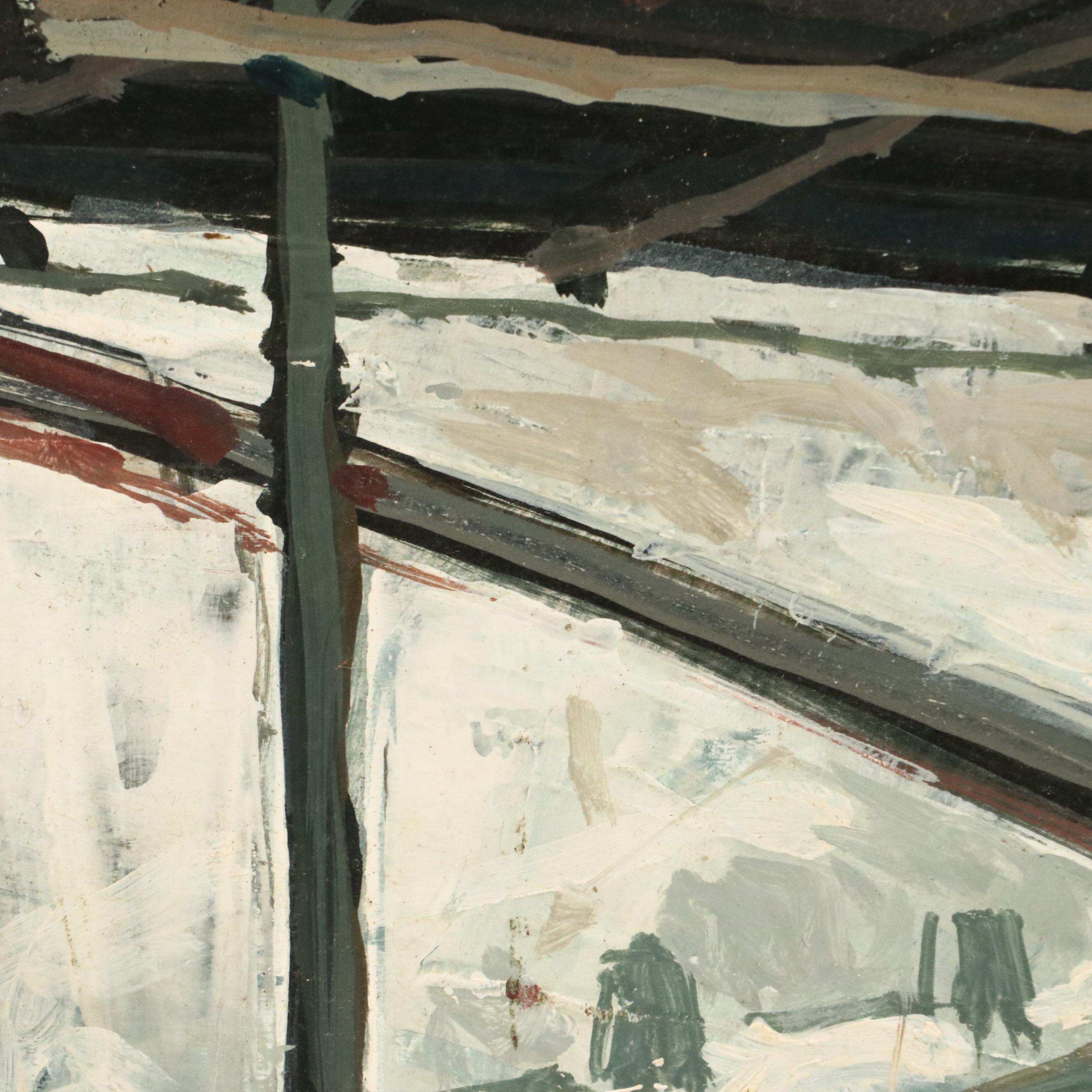 Oil Painting of a Horse Cart, Late 20th Century